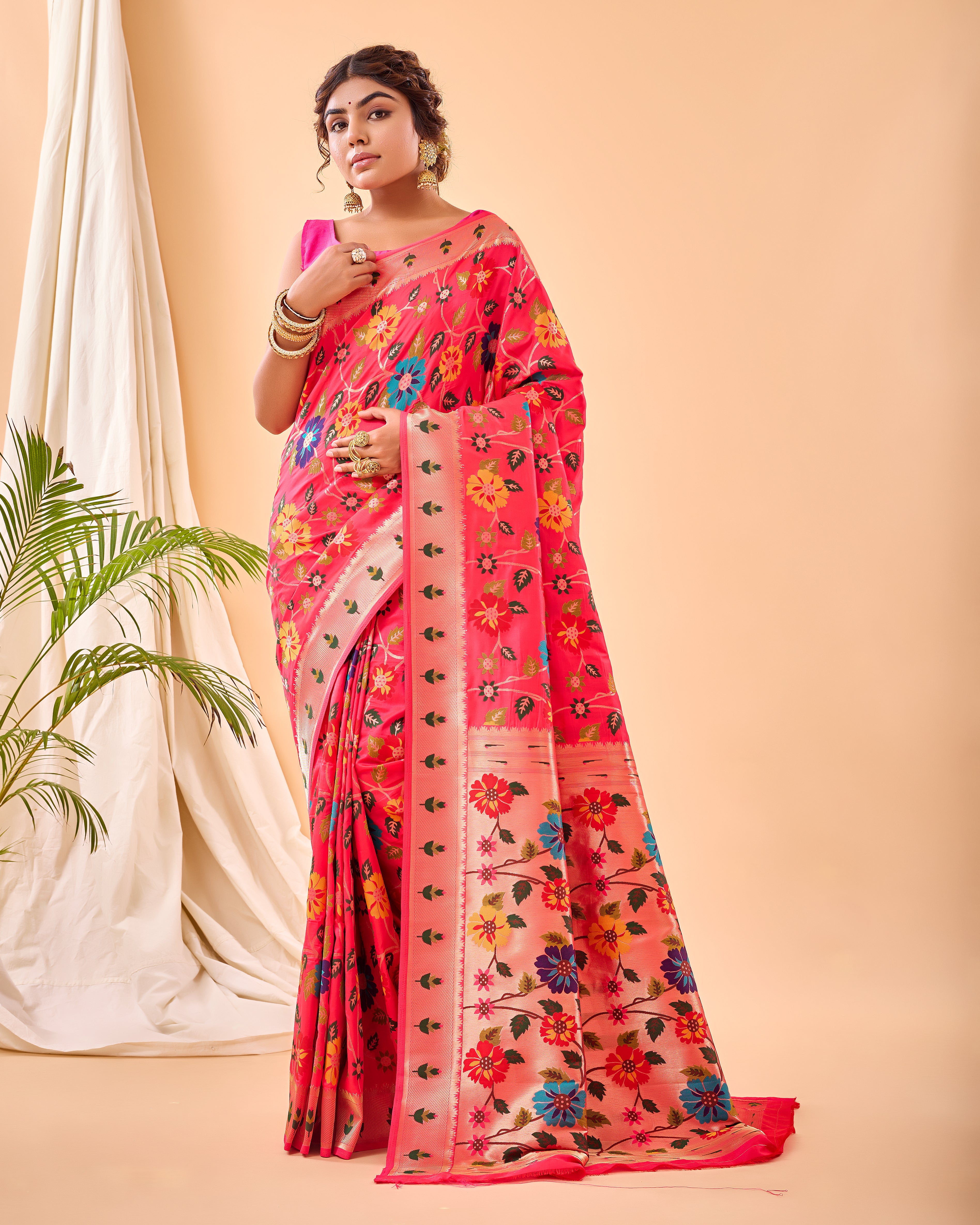 PINK Pure paithani silk  SAREE