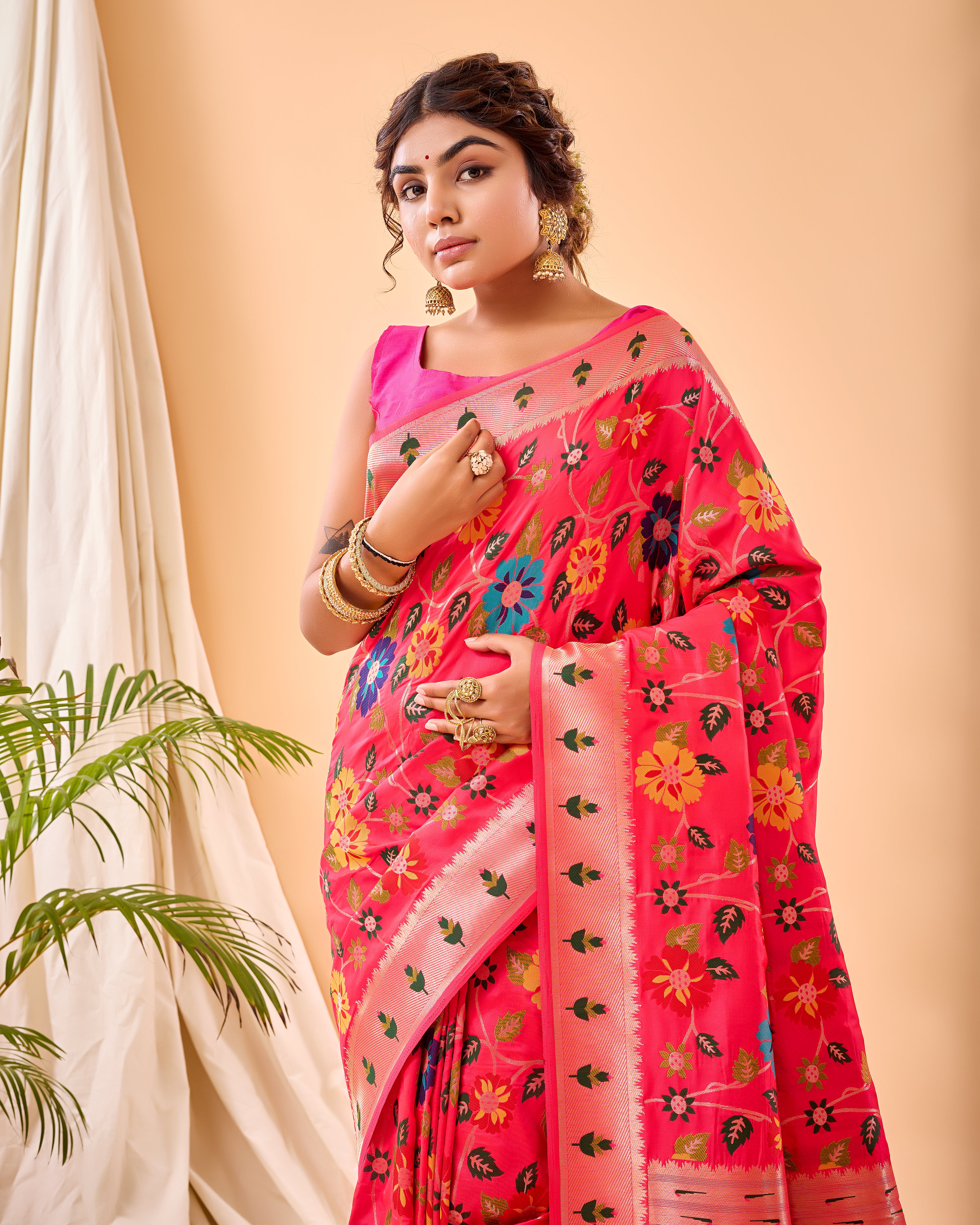 PINK Pure paithani silk  SAREE