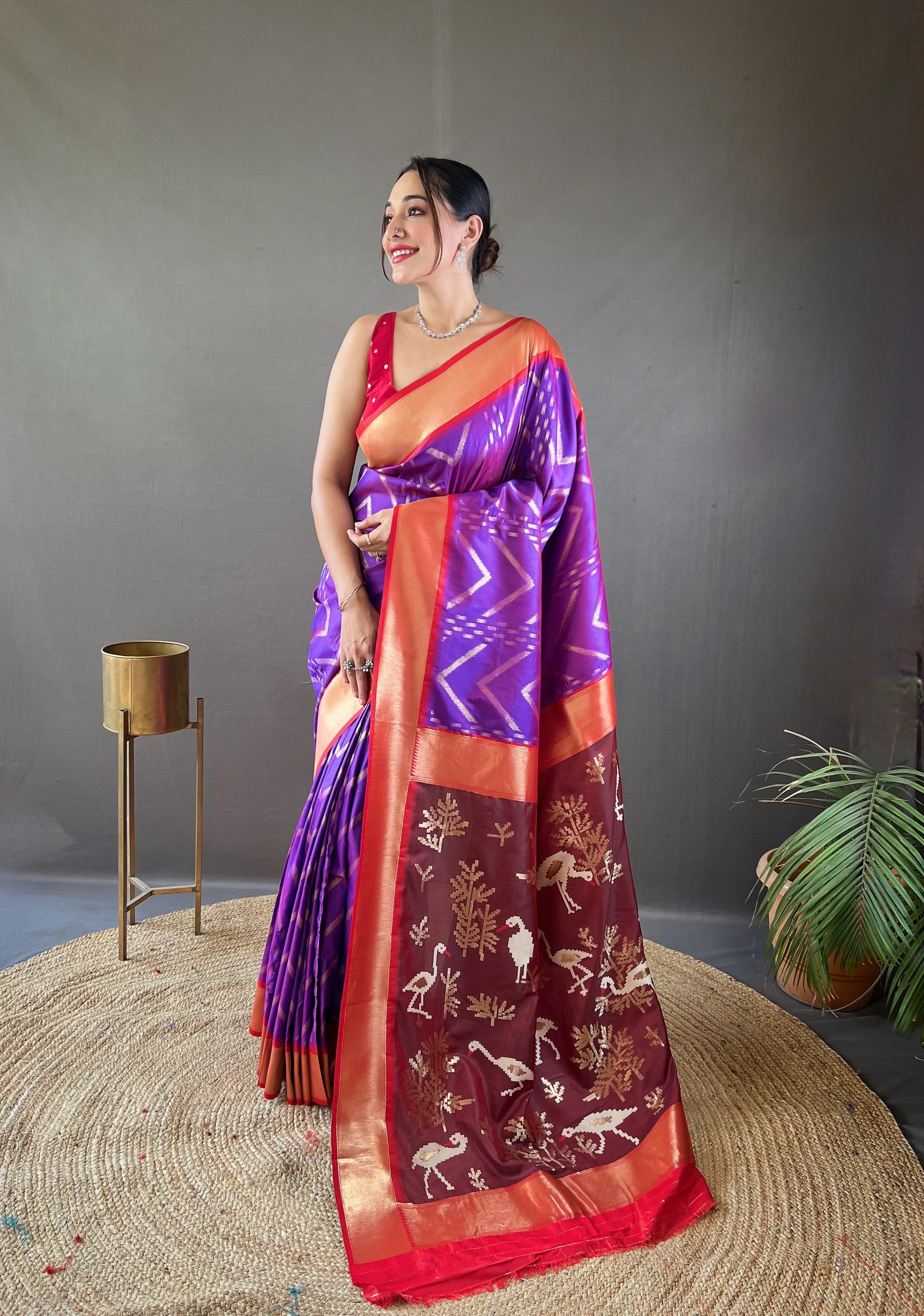 PURPLE Soft Silk SAREE