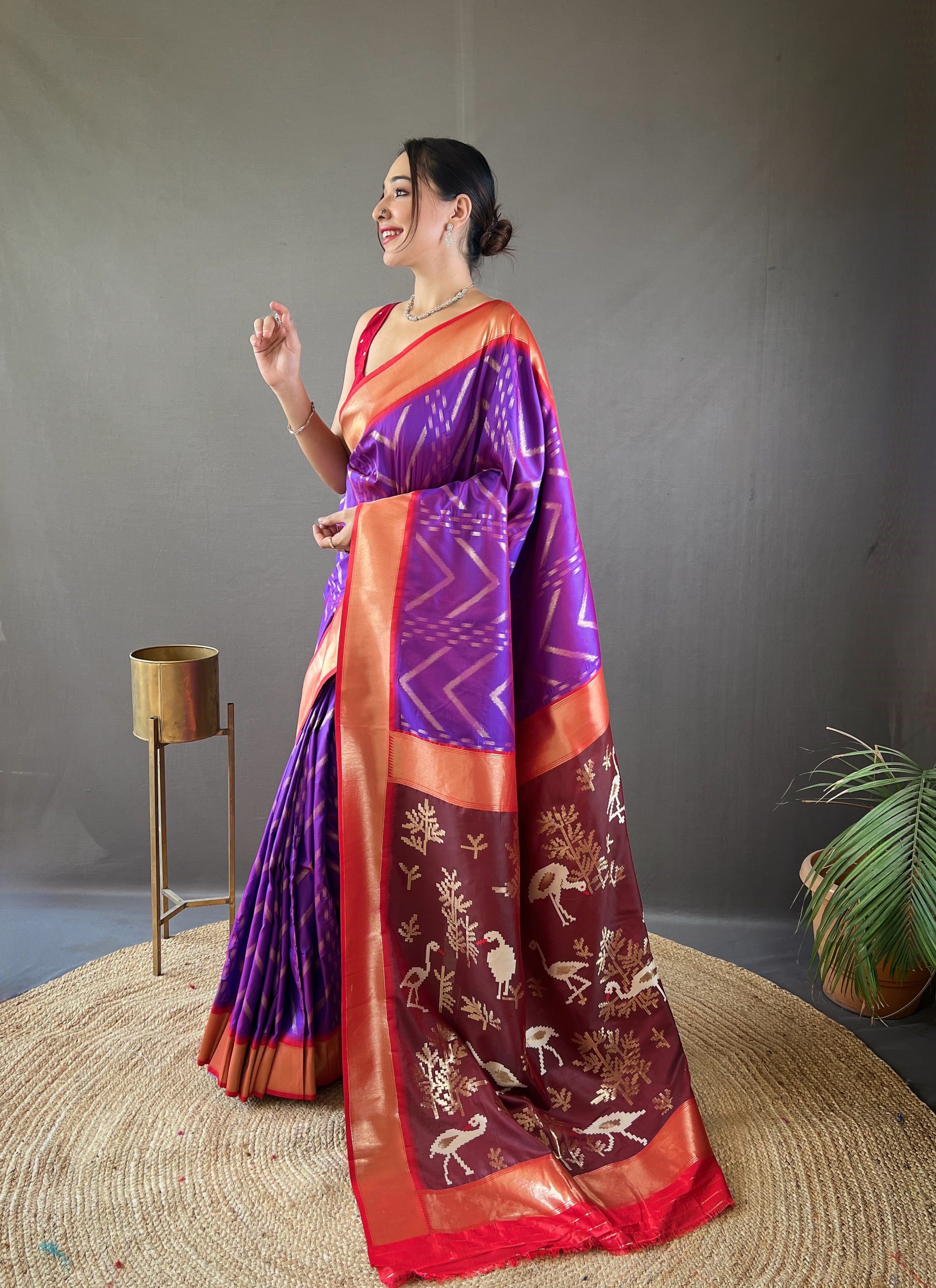 PURPLE Soft Silk SAREE