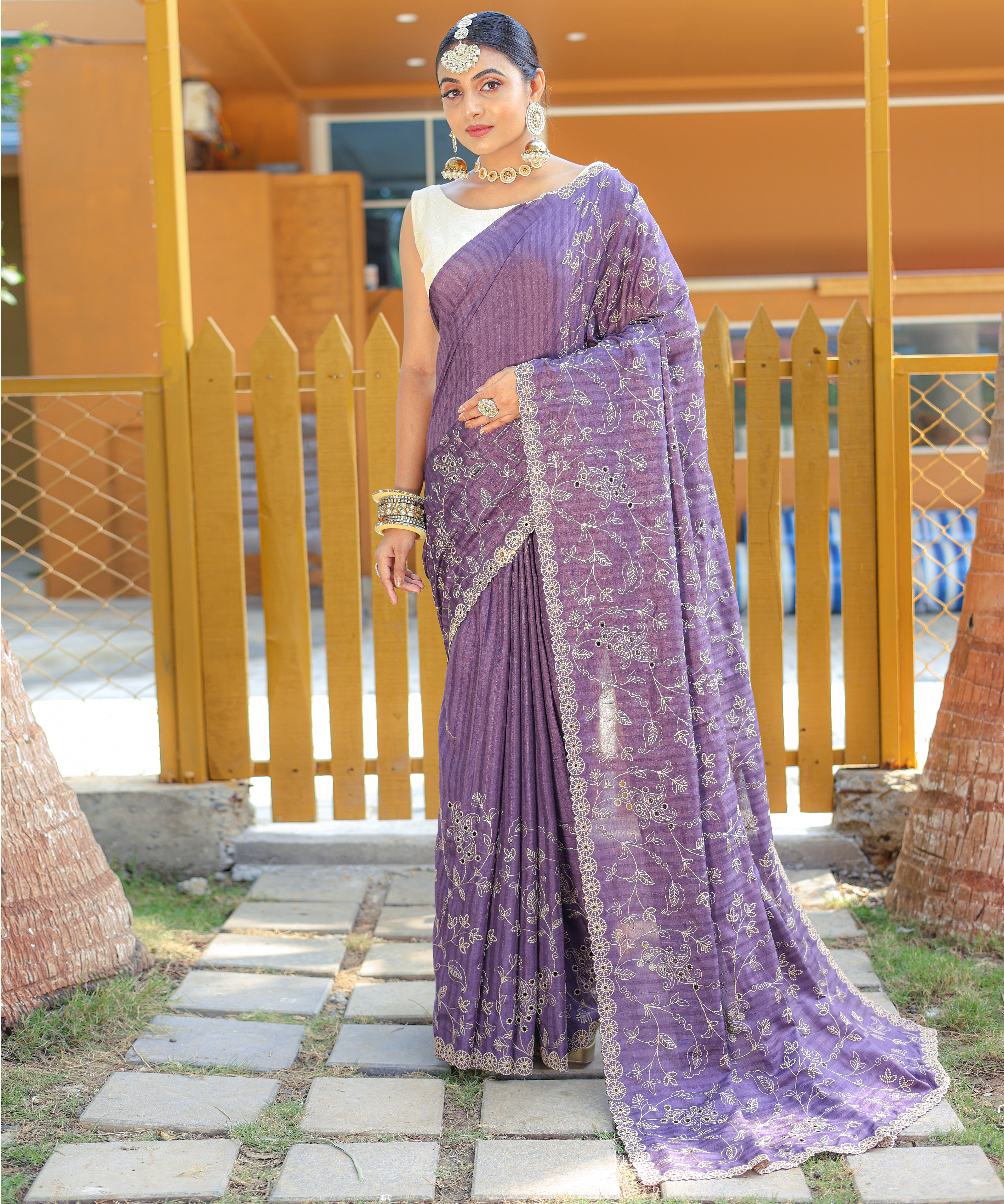 PURPLE Soft Silk SAREE