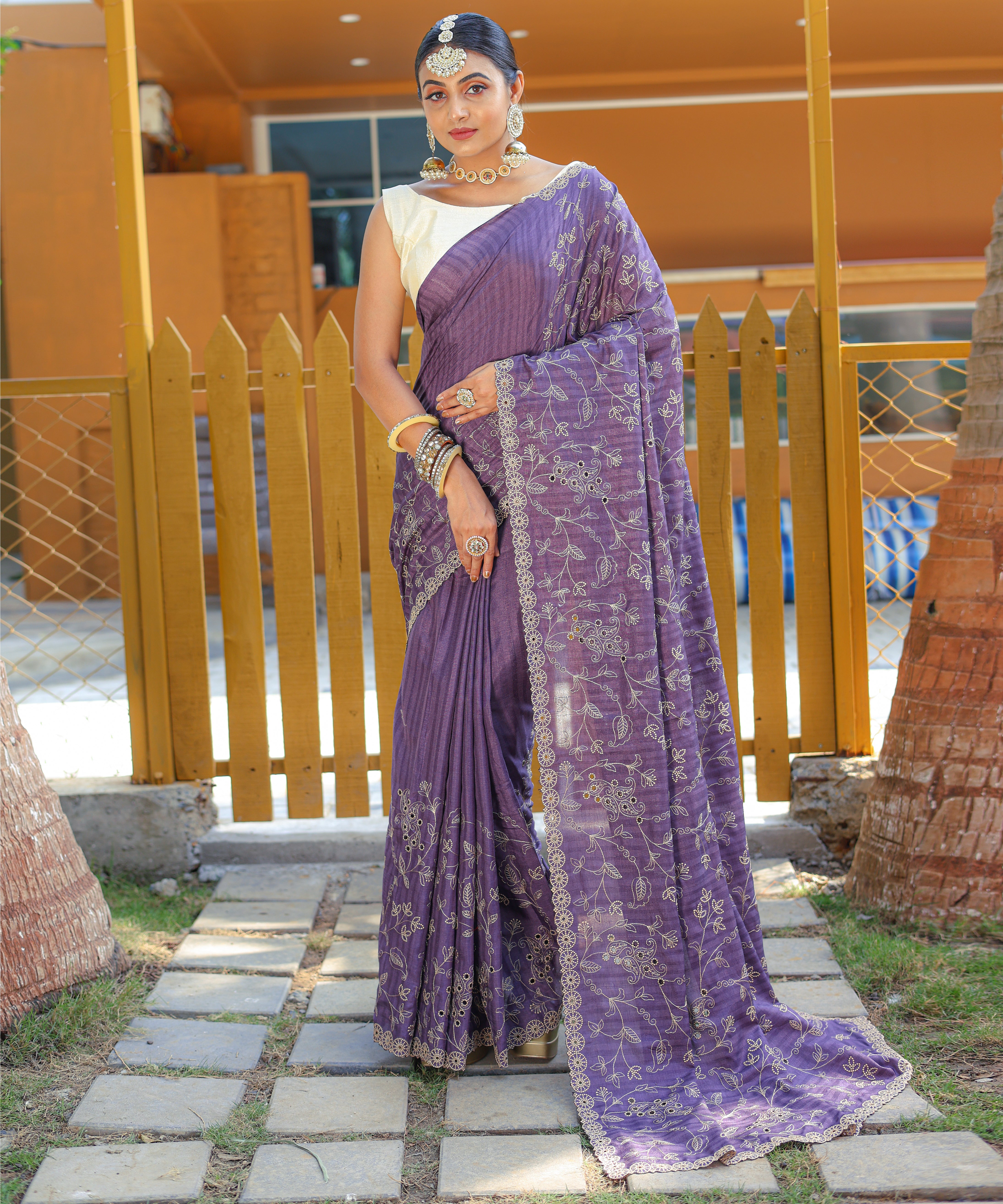 PURPLE Soft Silk SAREE