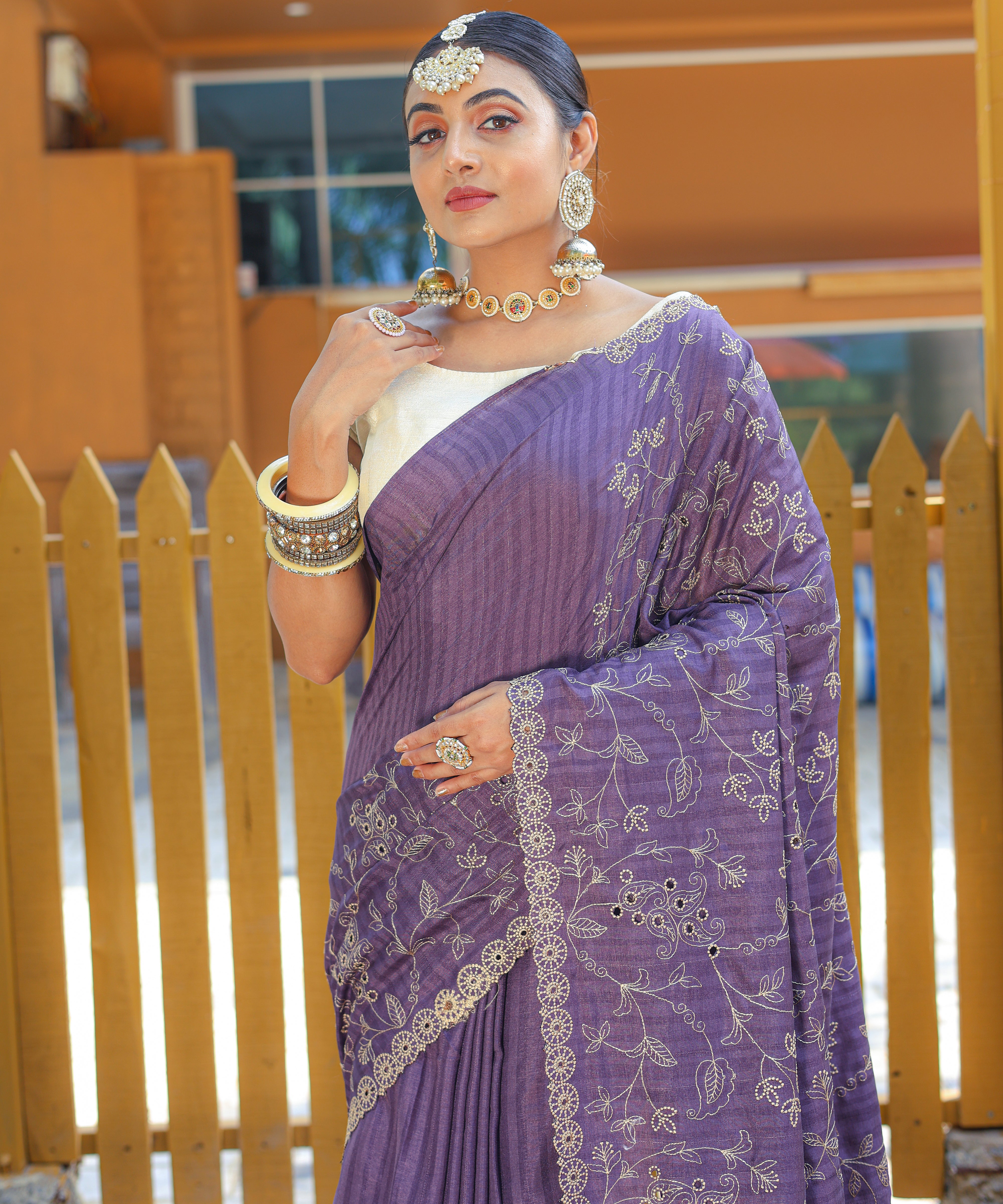 PURPLE Soft Silk SAREE