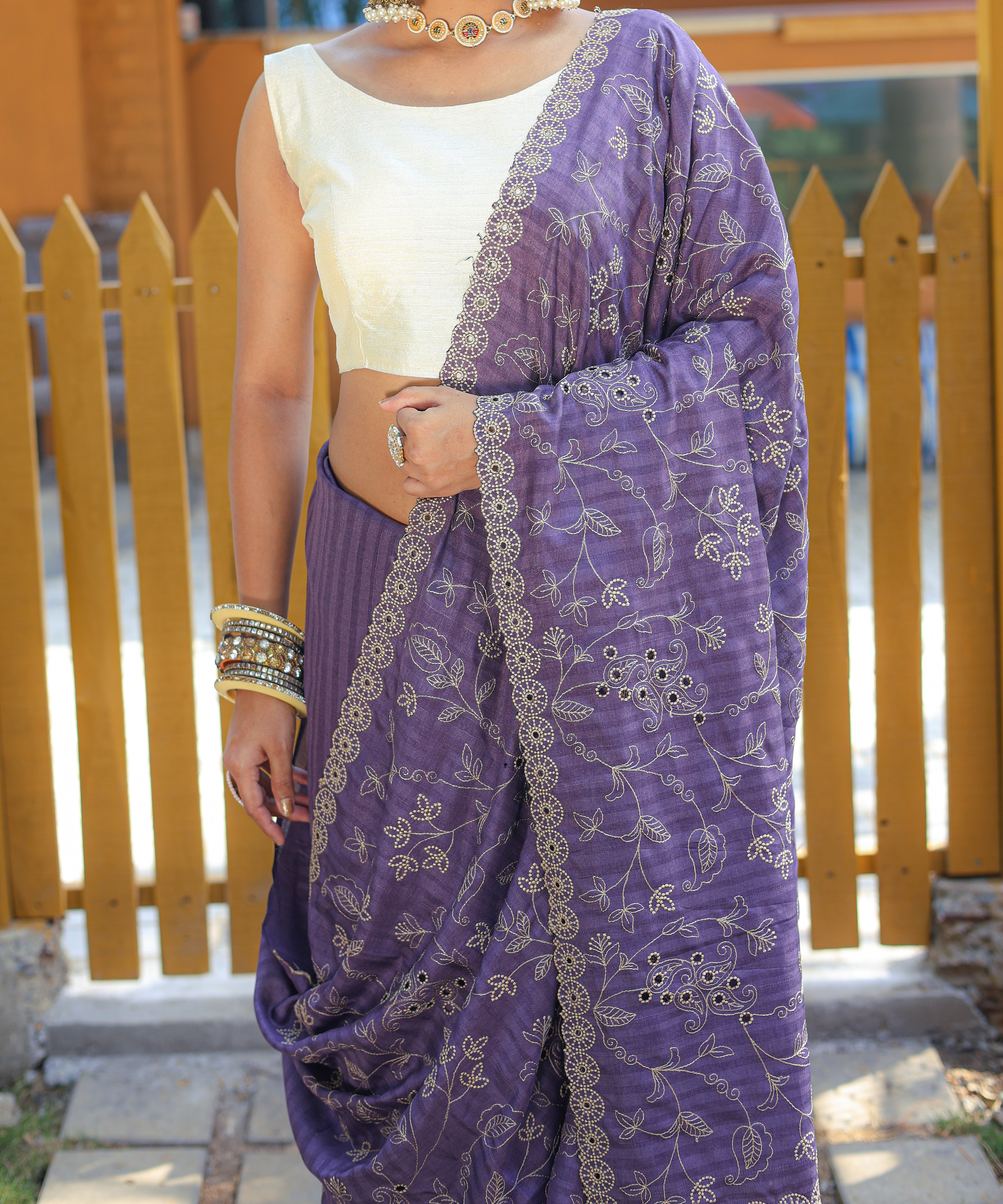 PURPLE Soft Silk SAREE