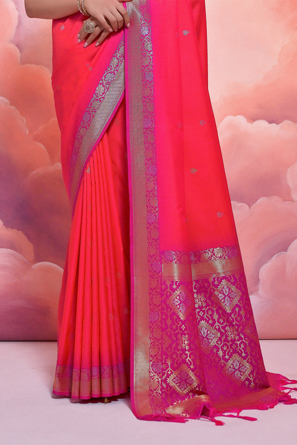 Buy Dark Violet Satin Saree Nitaraa