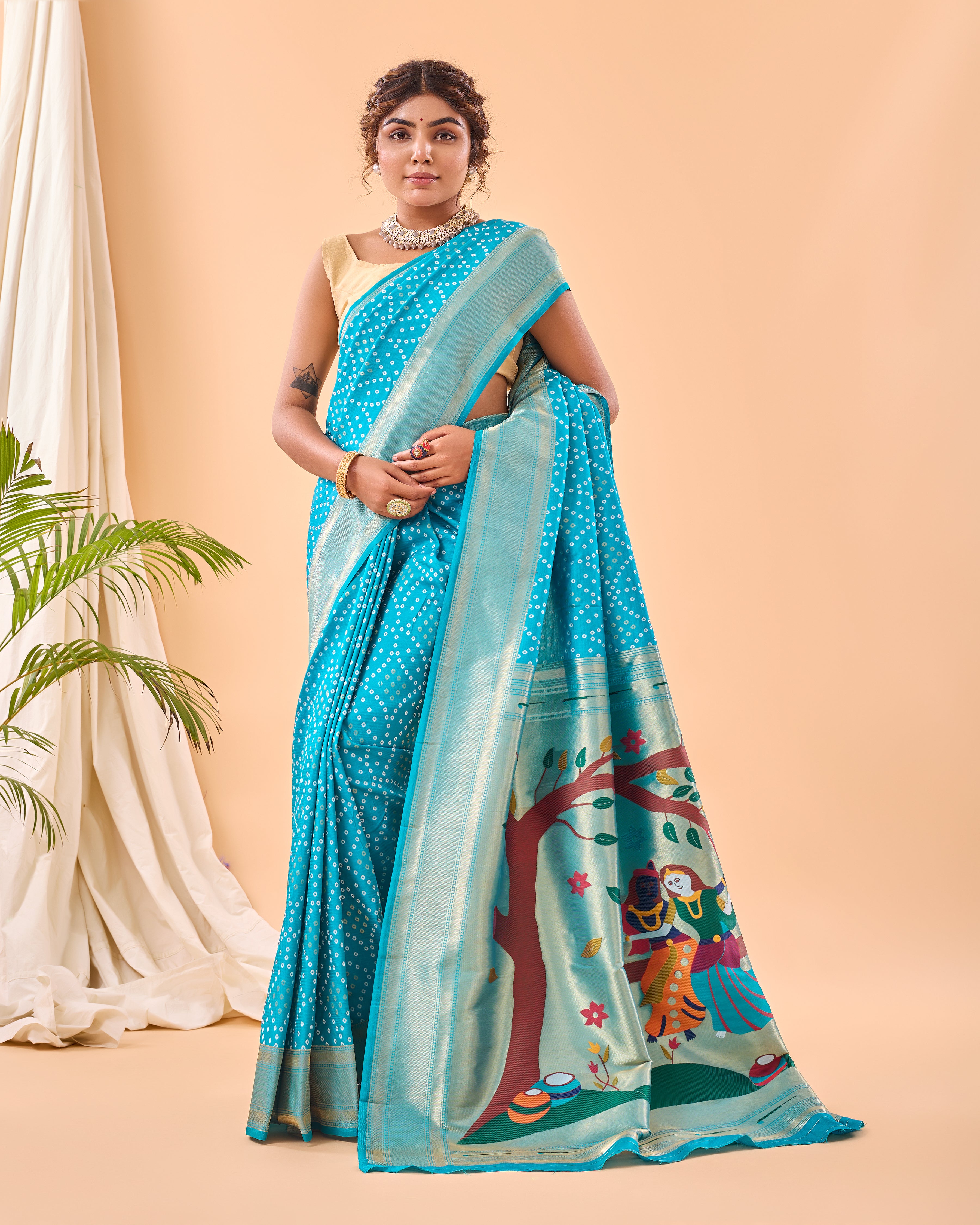 SKY Bandhani weaving SAREE