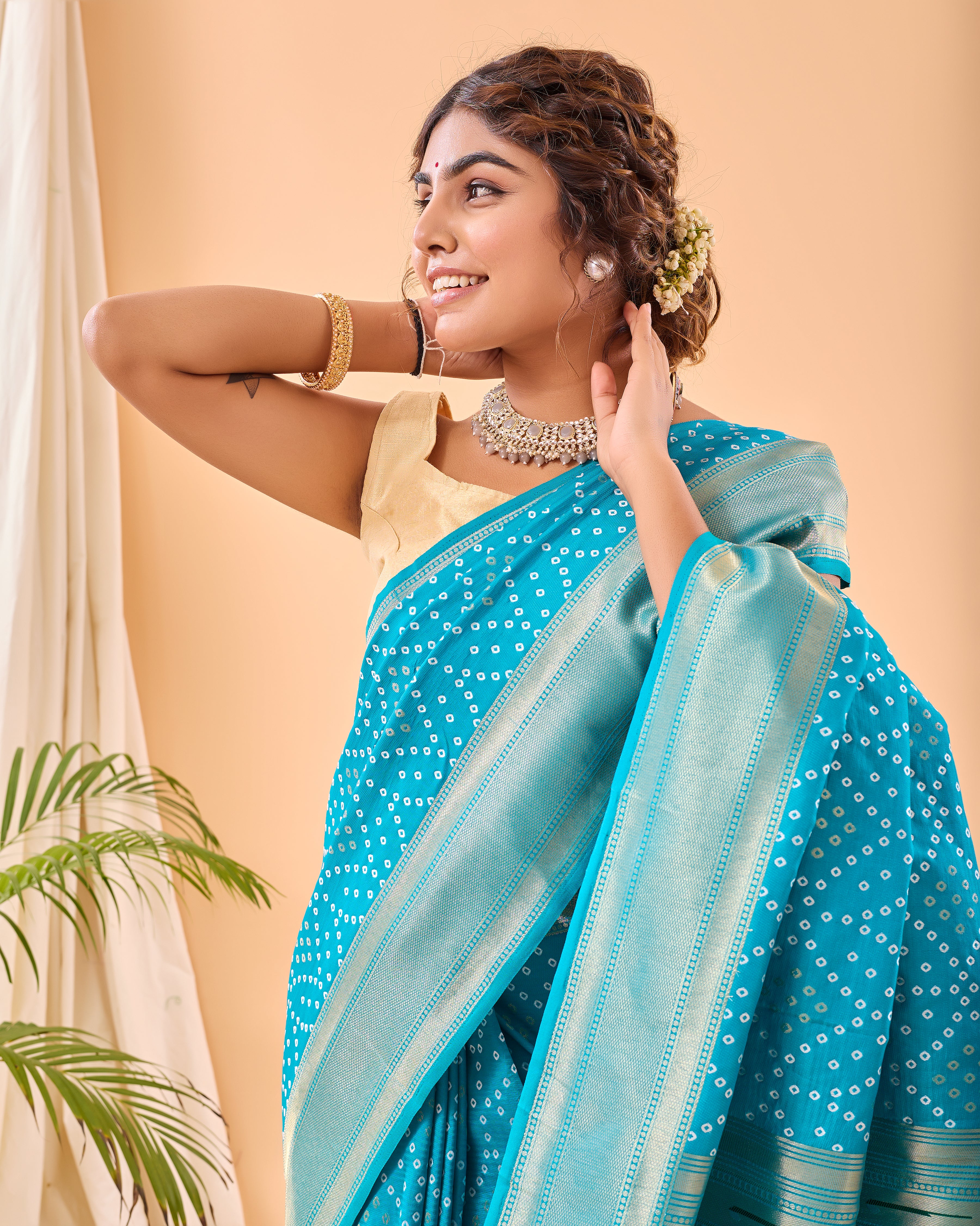 SKY Bandhani weaving SAREE