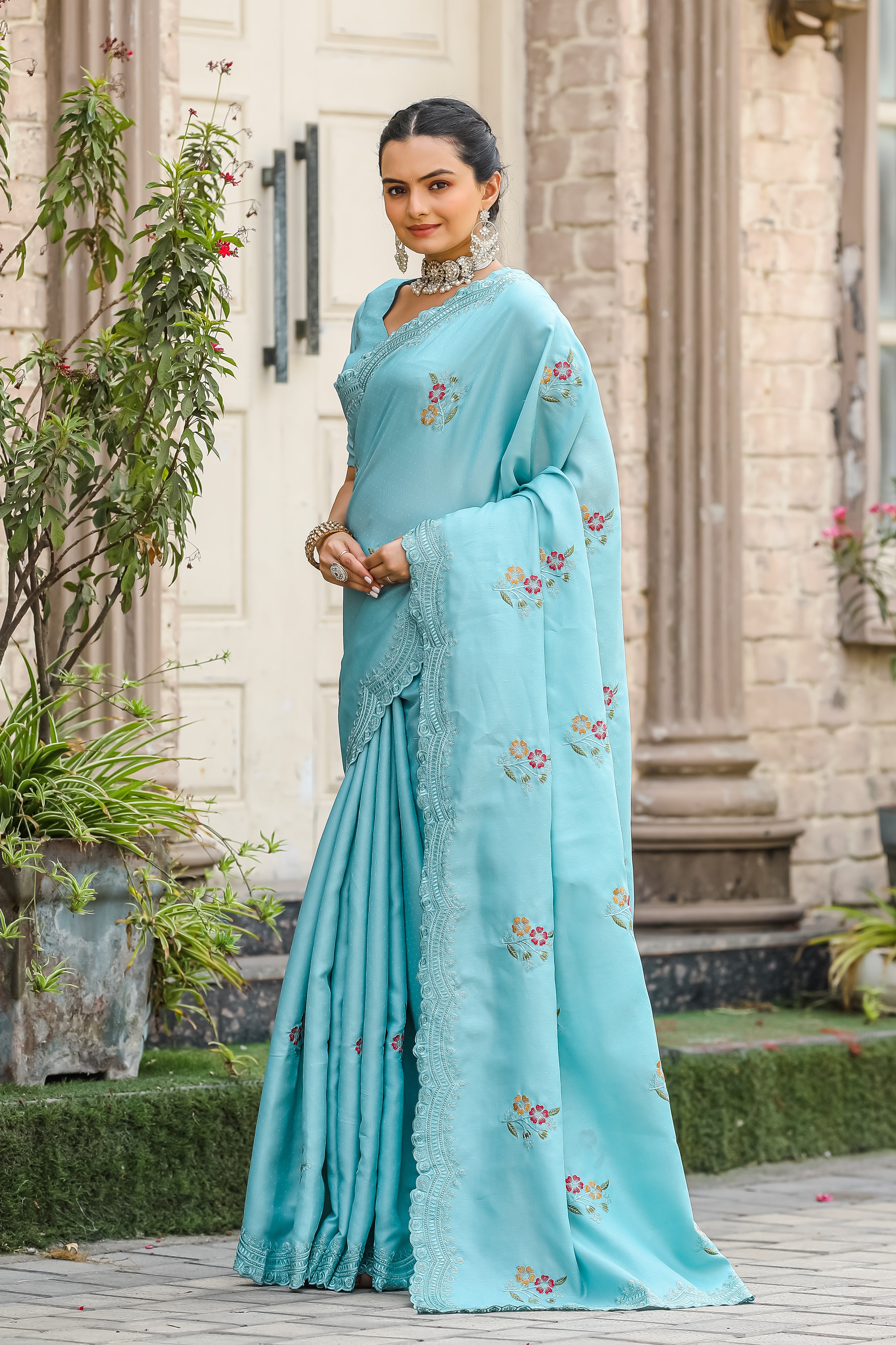 SKY Tussar Cotton  Saree