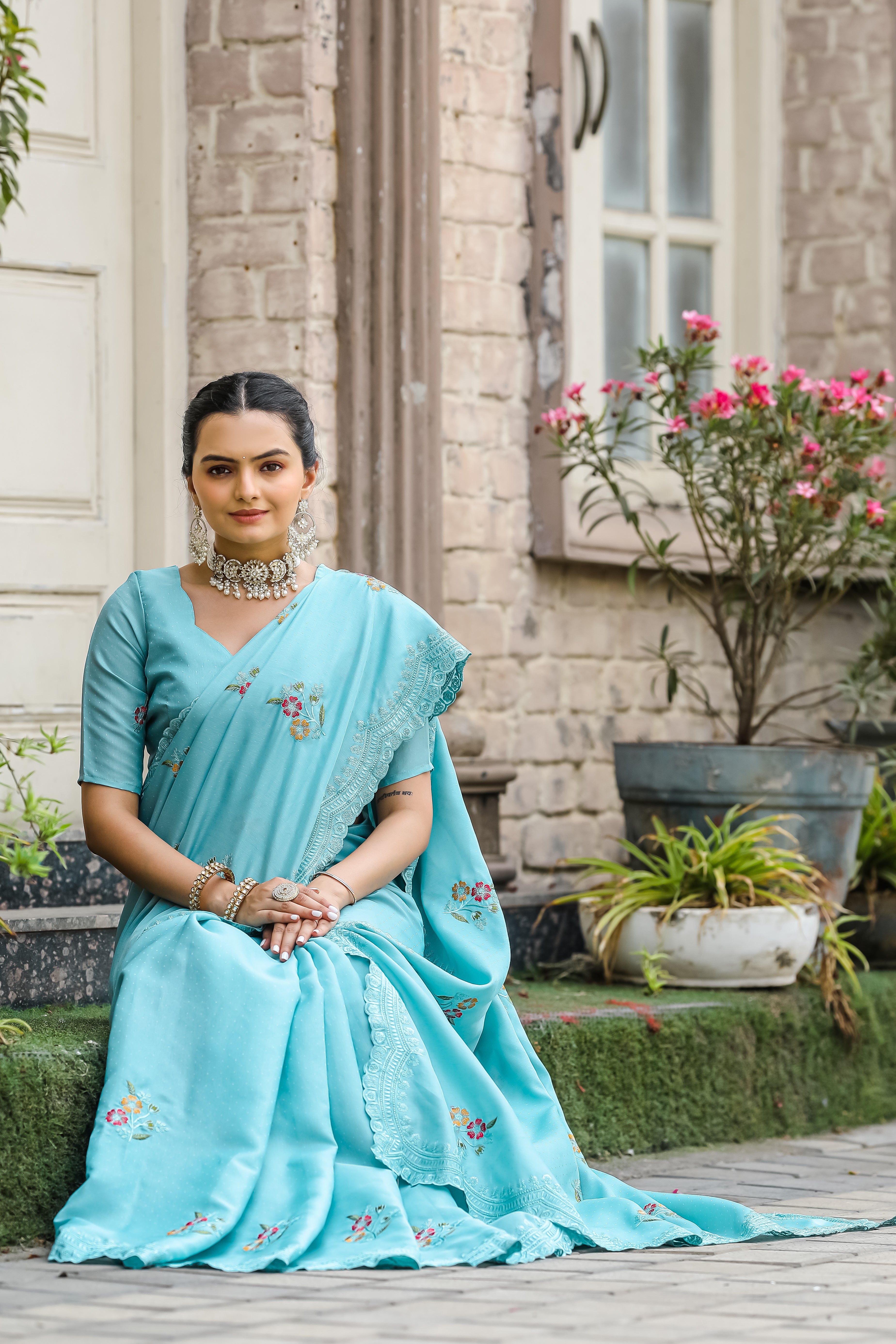 SKY Tussar Cotton  Saree