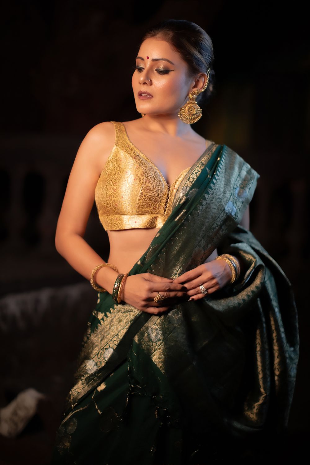 Archanna Guptaa In Green Georgette Saree