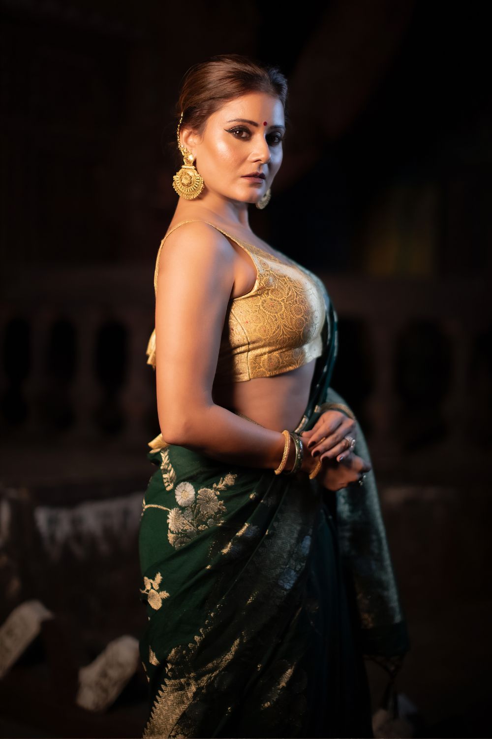 Archanna Guptaa In Green Georgette Saree