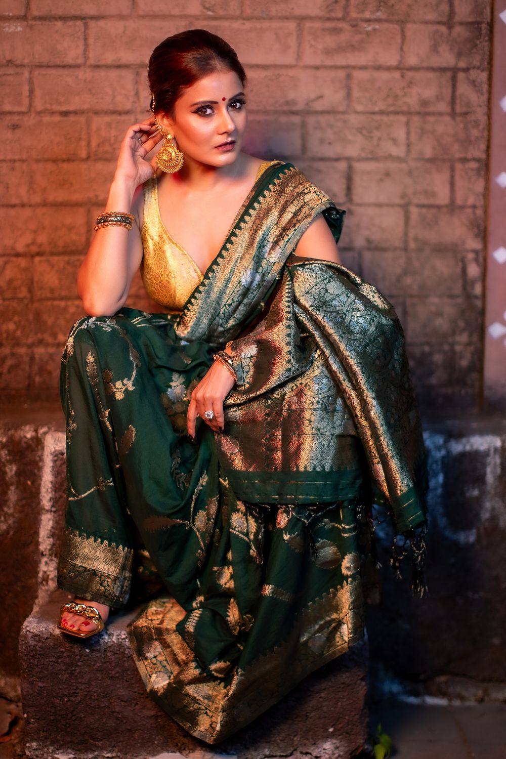 Archanna Guptaa In Green Georgette Saree