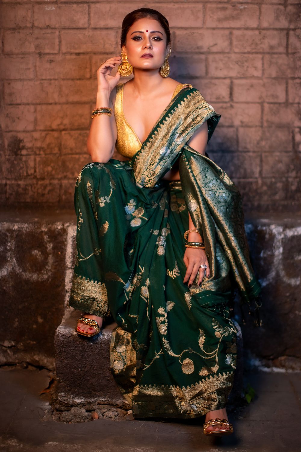 Archanna Guptaa In Green Georgette Saree