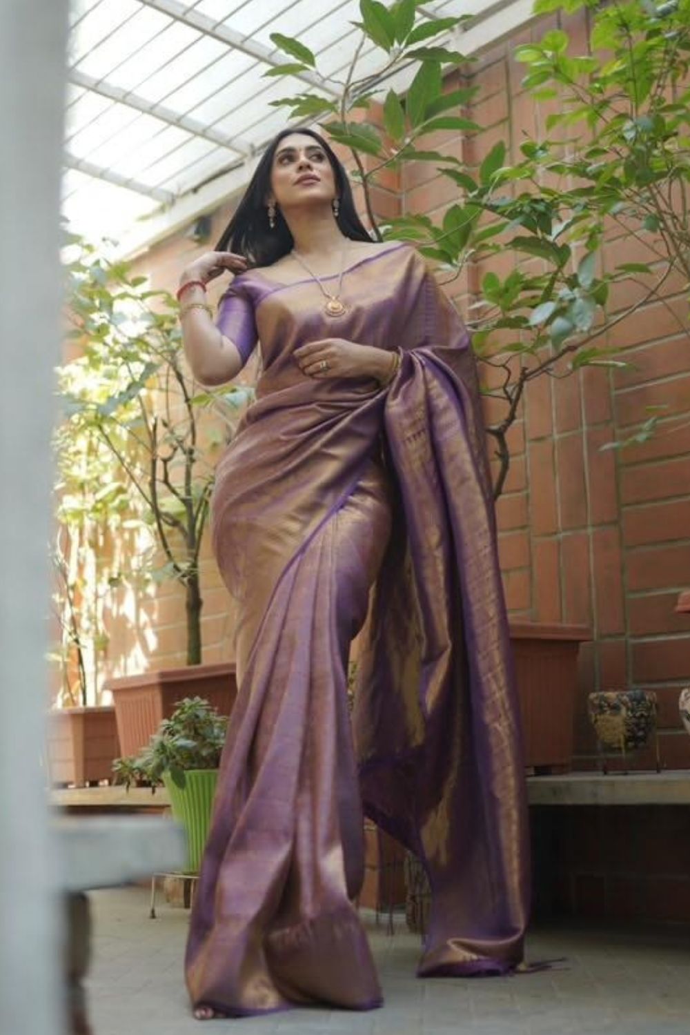 Vaibhavi Jagdish In Wine Purple Kanjivaram Saree