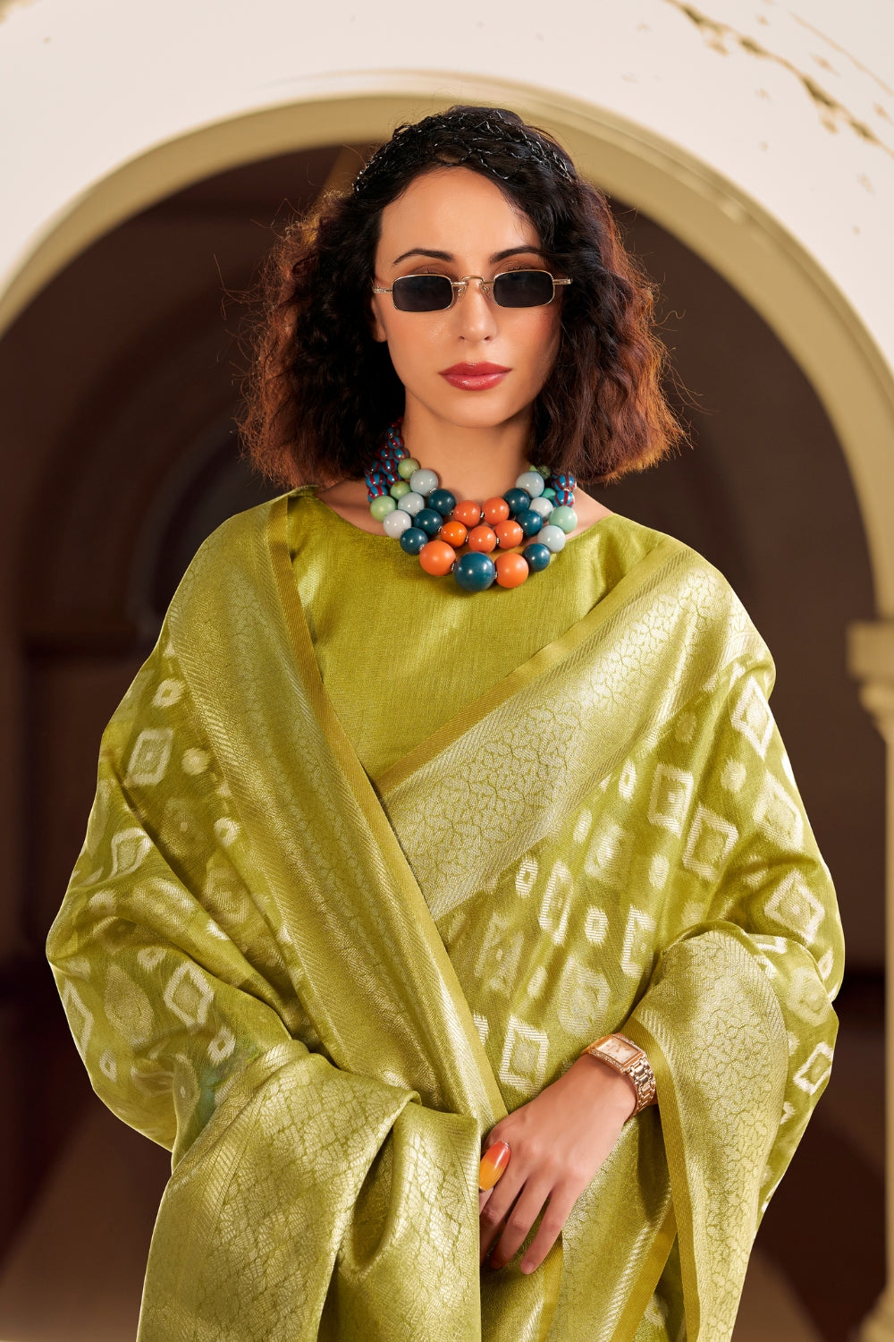 Green Tissue Silk Saree