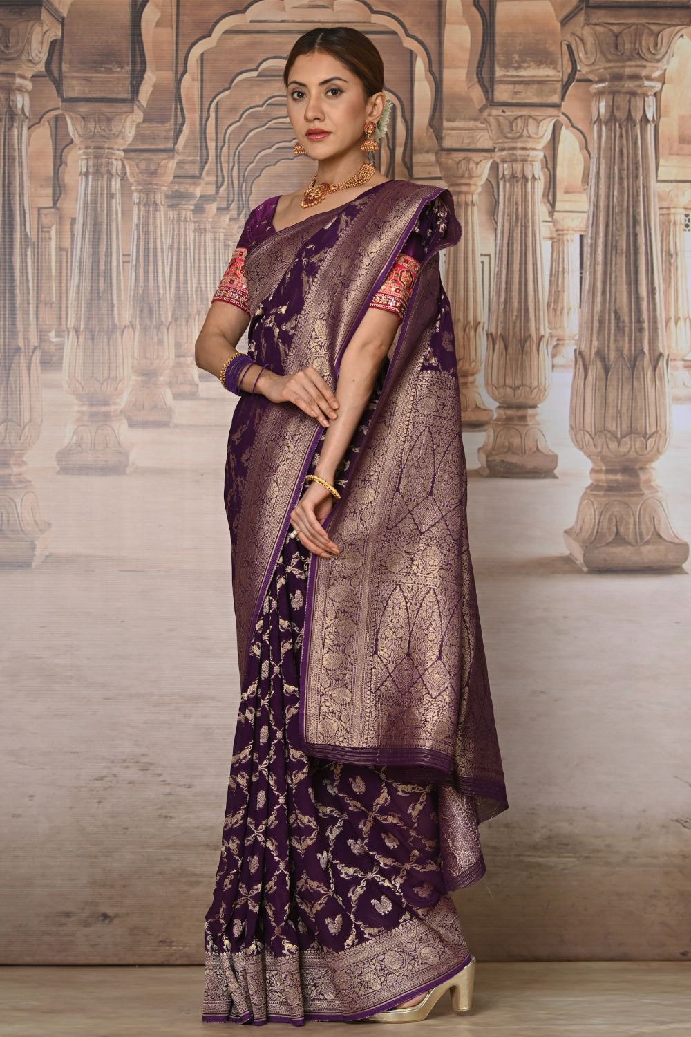 Buy Blue Tussar Silk Blend Saree Nitaraa