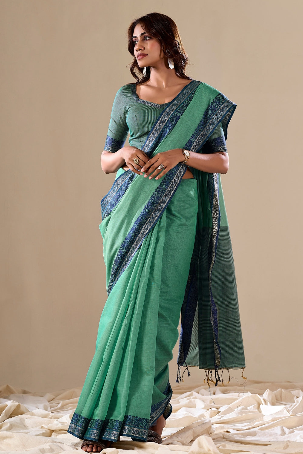 Light Green Cotton Saree