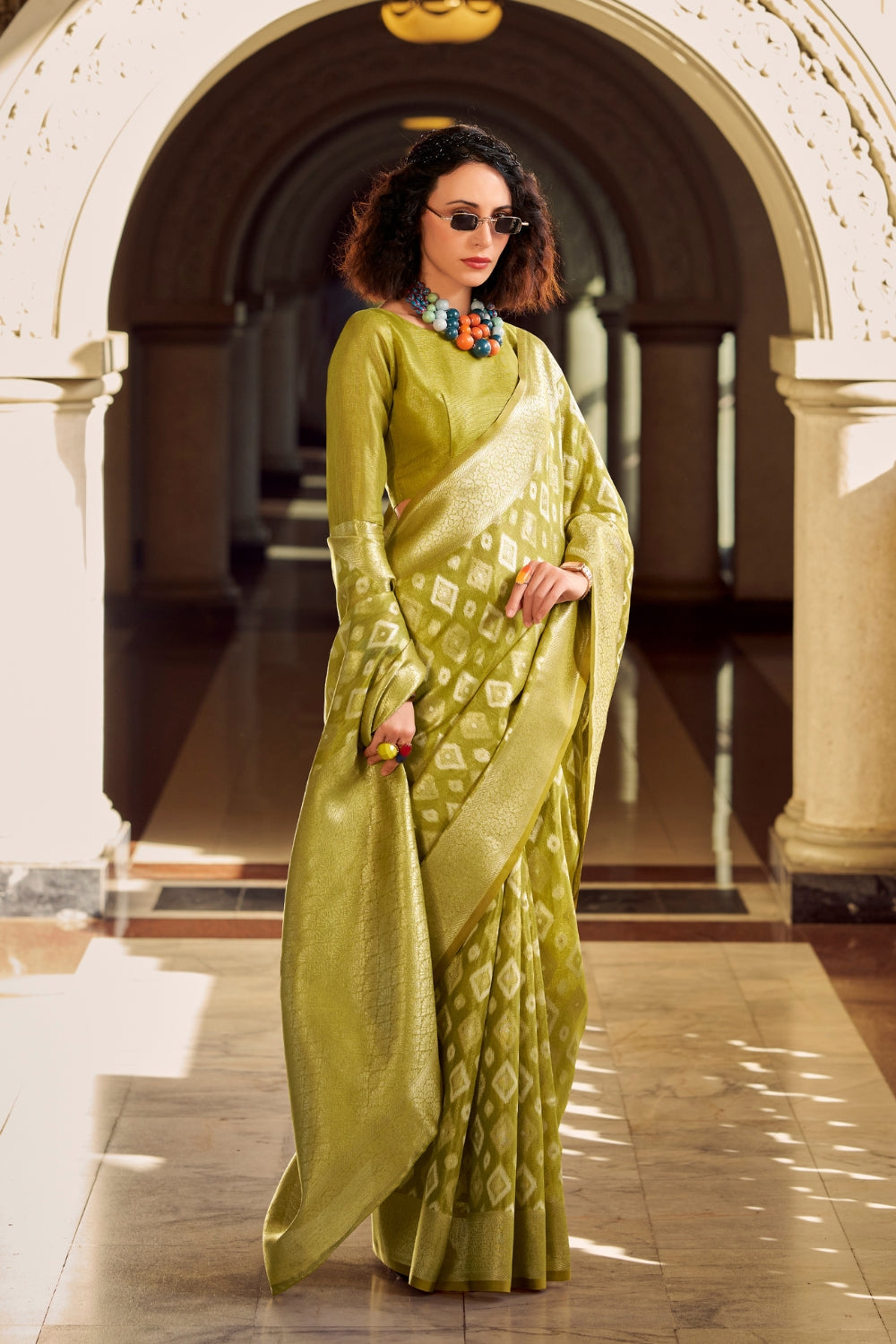 Green Tissue Silk Saree