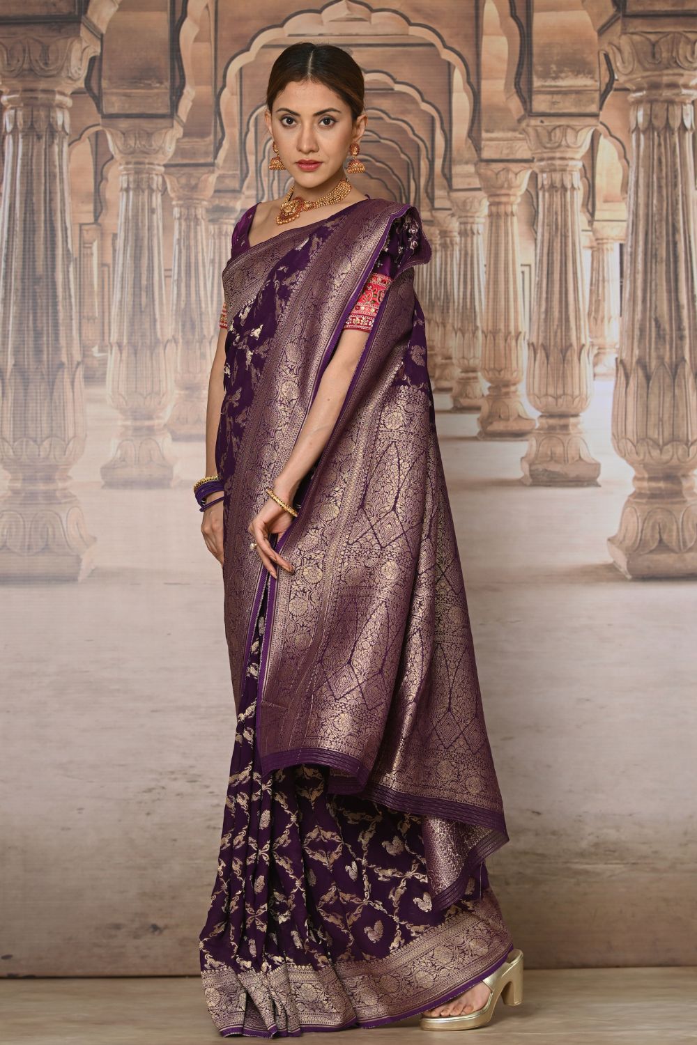 Buy Cream Tussar Silk Blend Saree Nitaraa