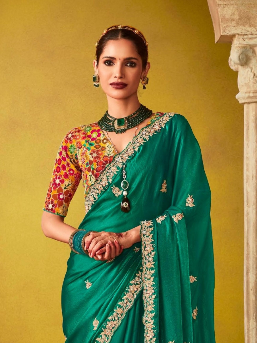 Green Designer Banarasi Saree