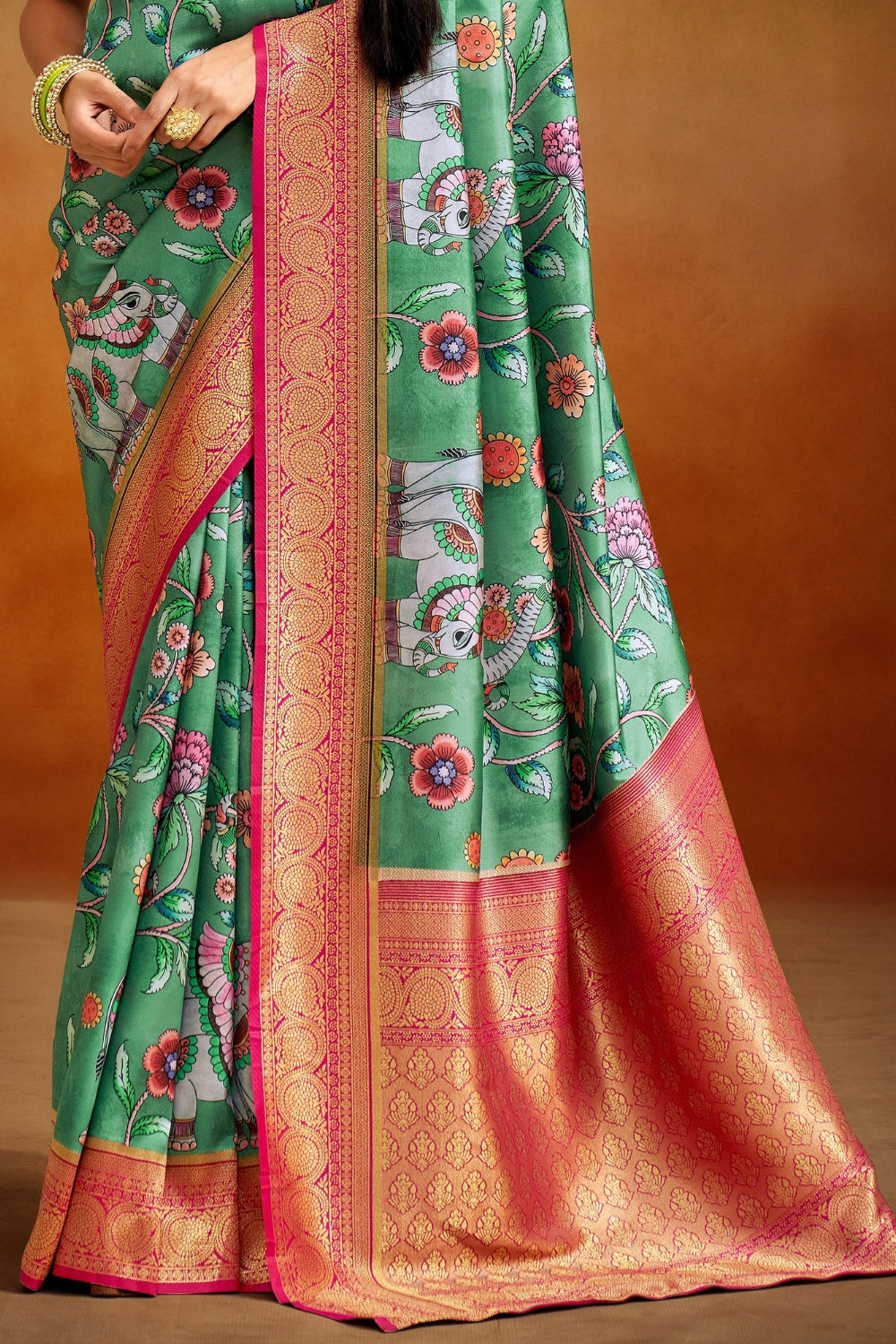 Multicolour Soft Banarasi Silk Saree