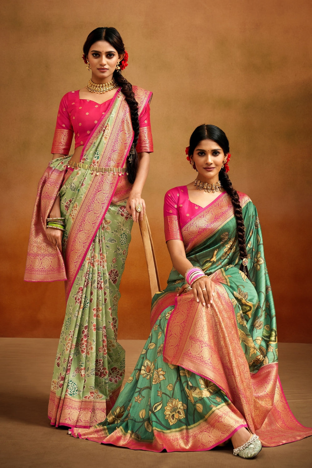 Multicolour Soft Banarasi Silk Saree