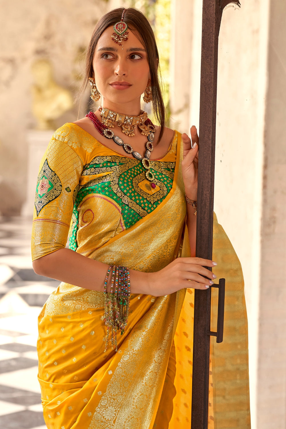 Sunflower Yellow Soft Silk With Beautiful Border Weaving Saree