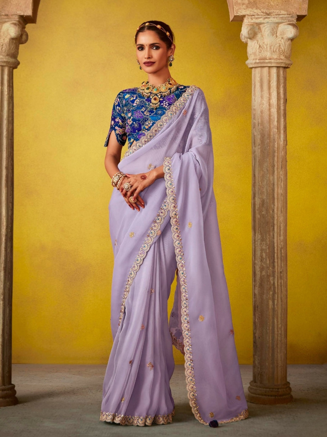 Violet Designer Banarasi Saree