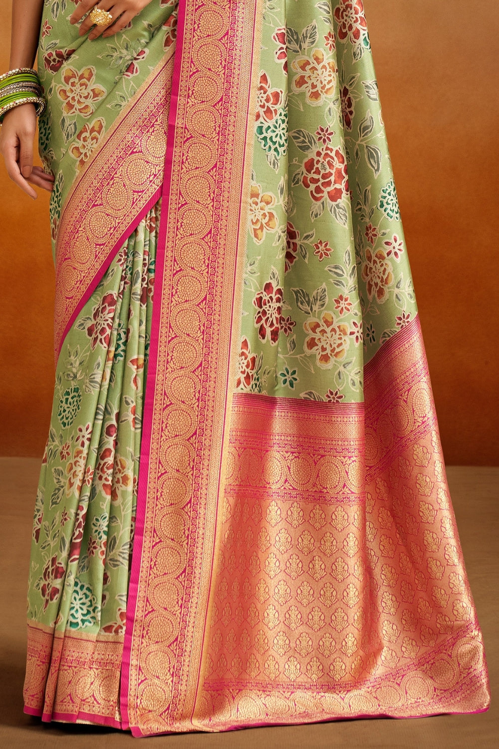 Multicolour Soft Banarasi Silk Saree