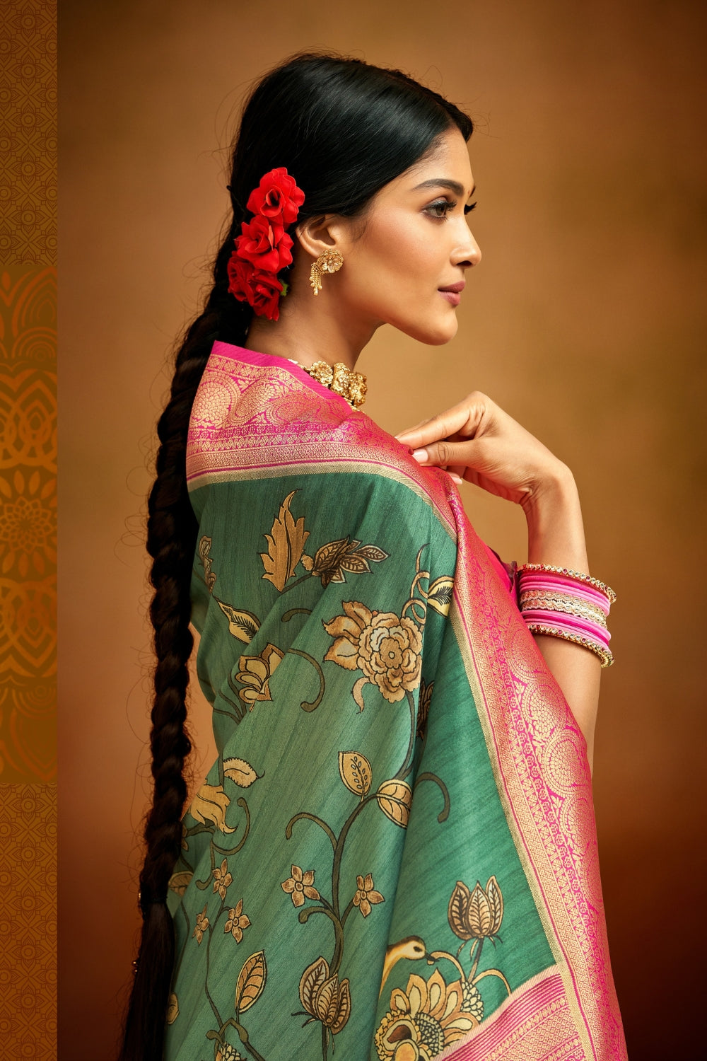 Multicolour Soft Banarasi Silk Saree