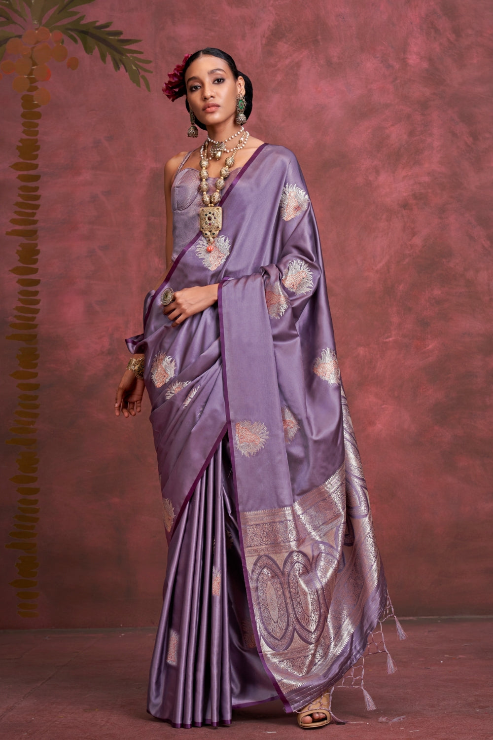 Purple PURE SATIN Saree