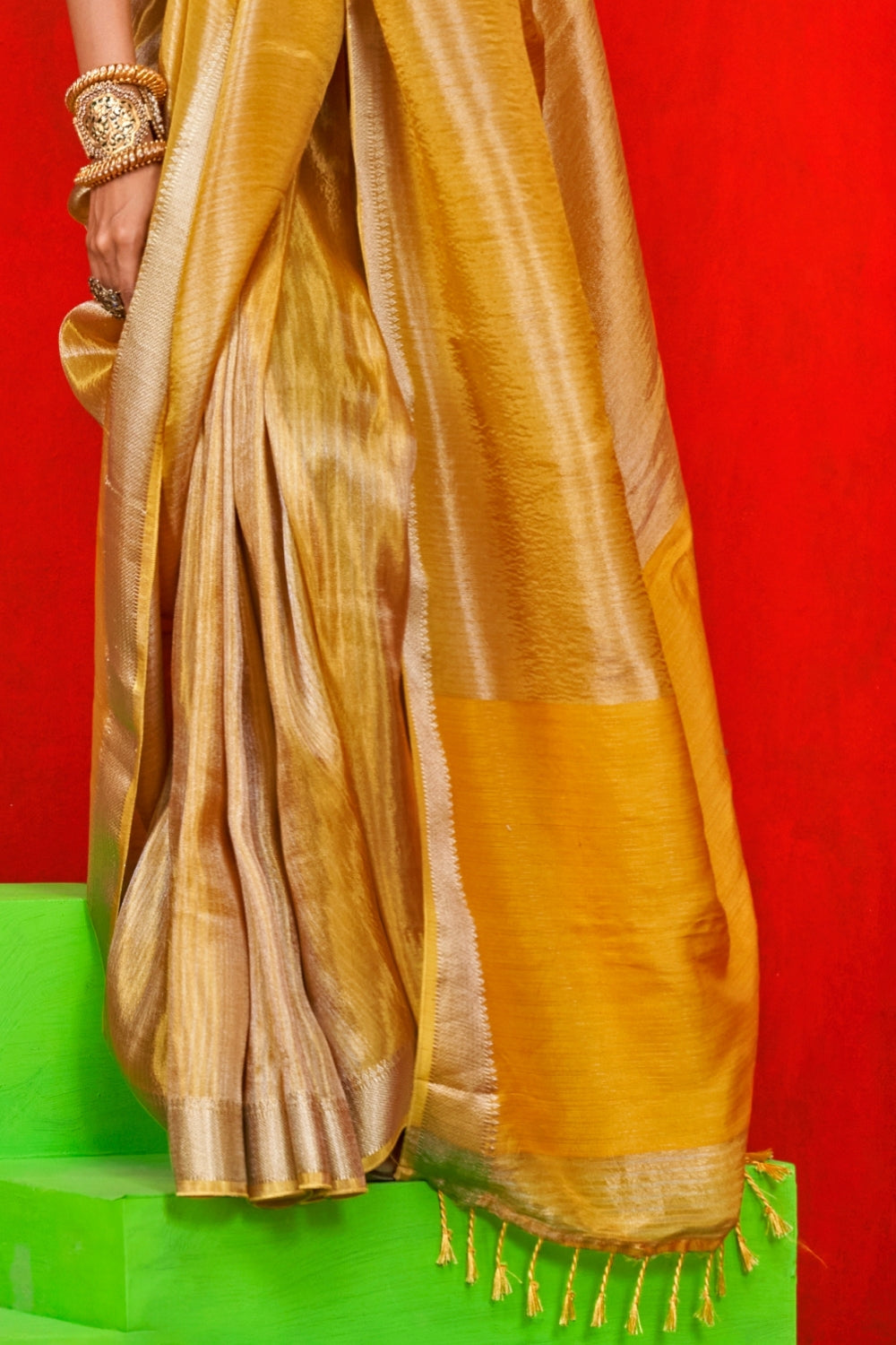 YELLOW PURE VISCOSE SAREE