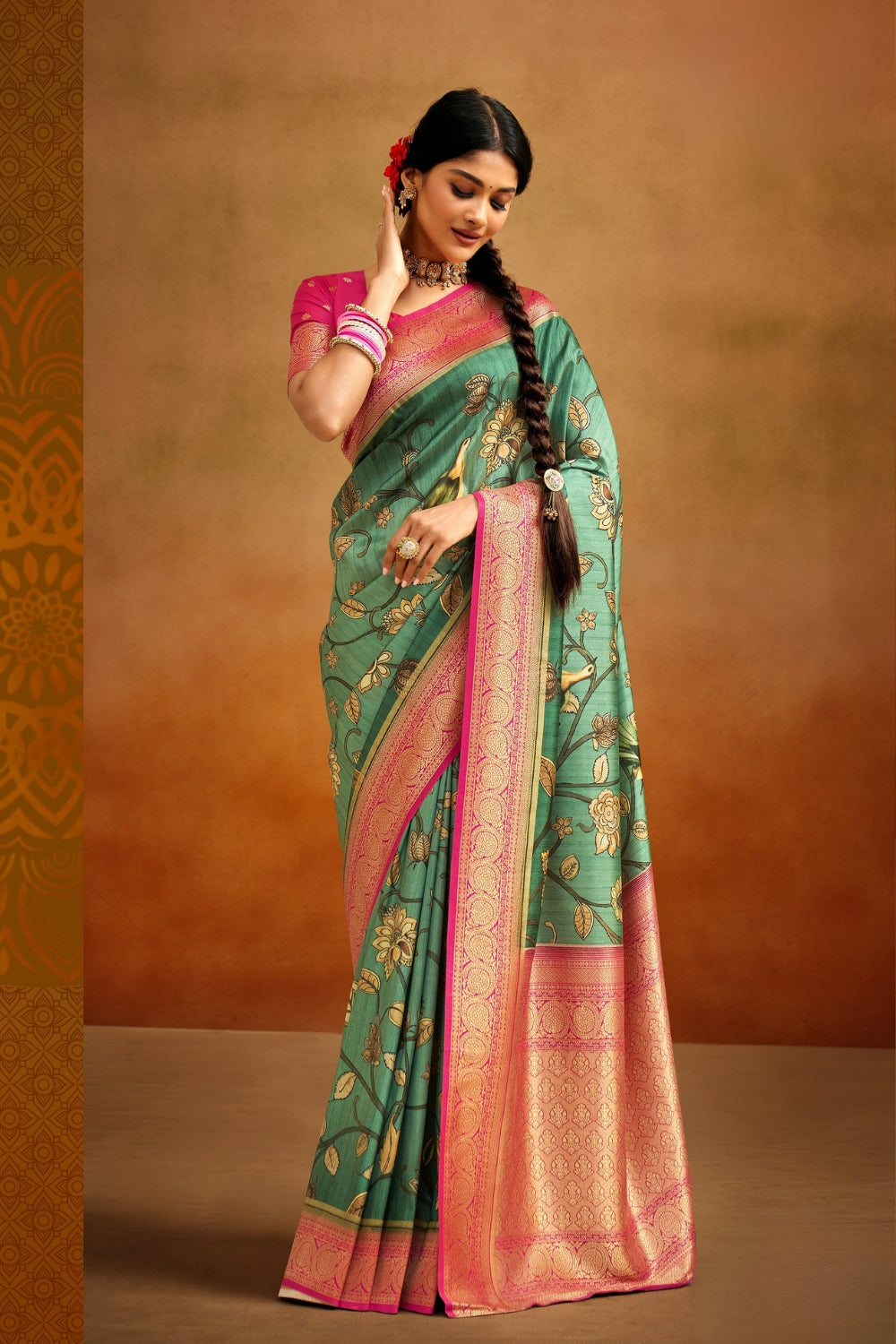 Multicolour Soft Banarasi Silk Saree