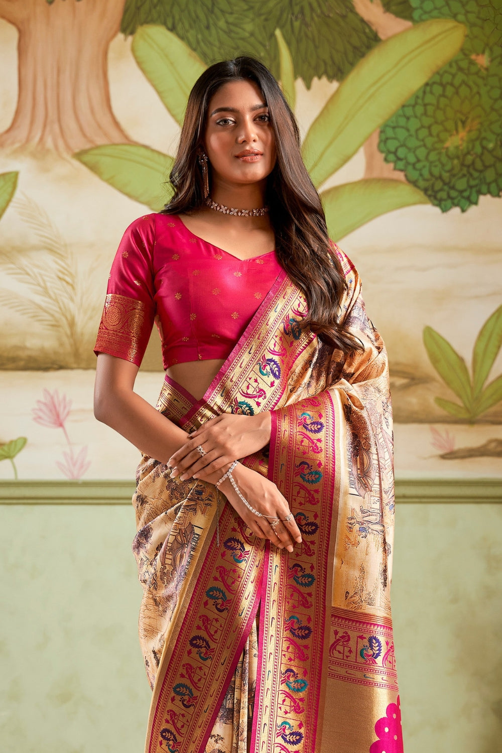 Multicolour Paithani Silk Saree