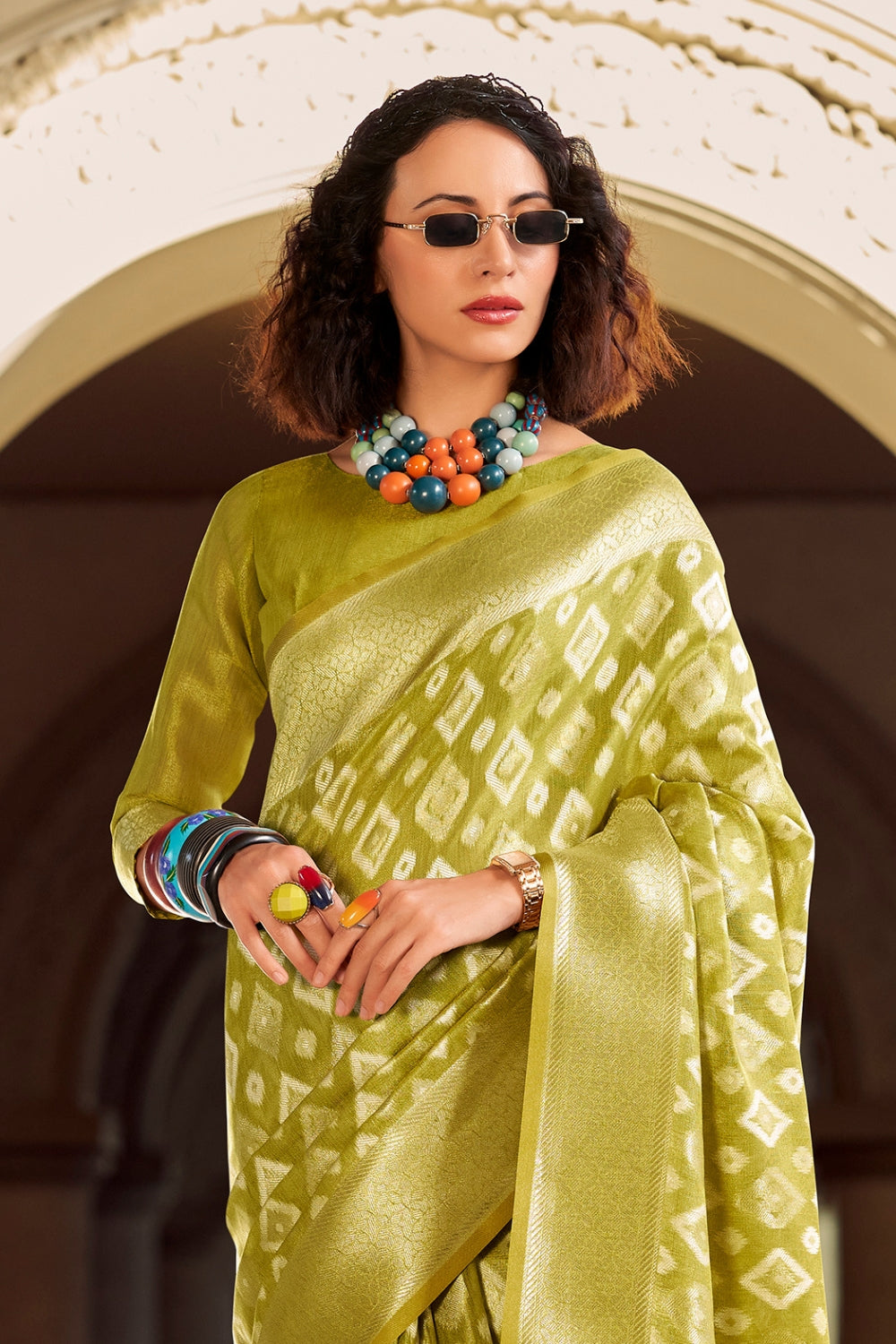 Green Tissue Silk Saree