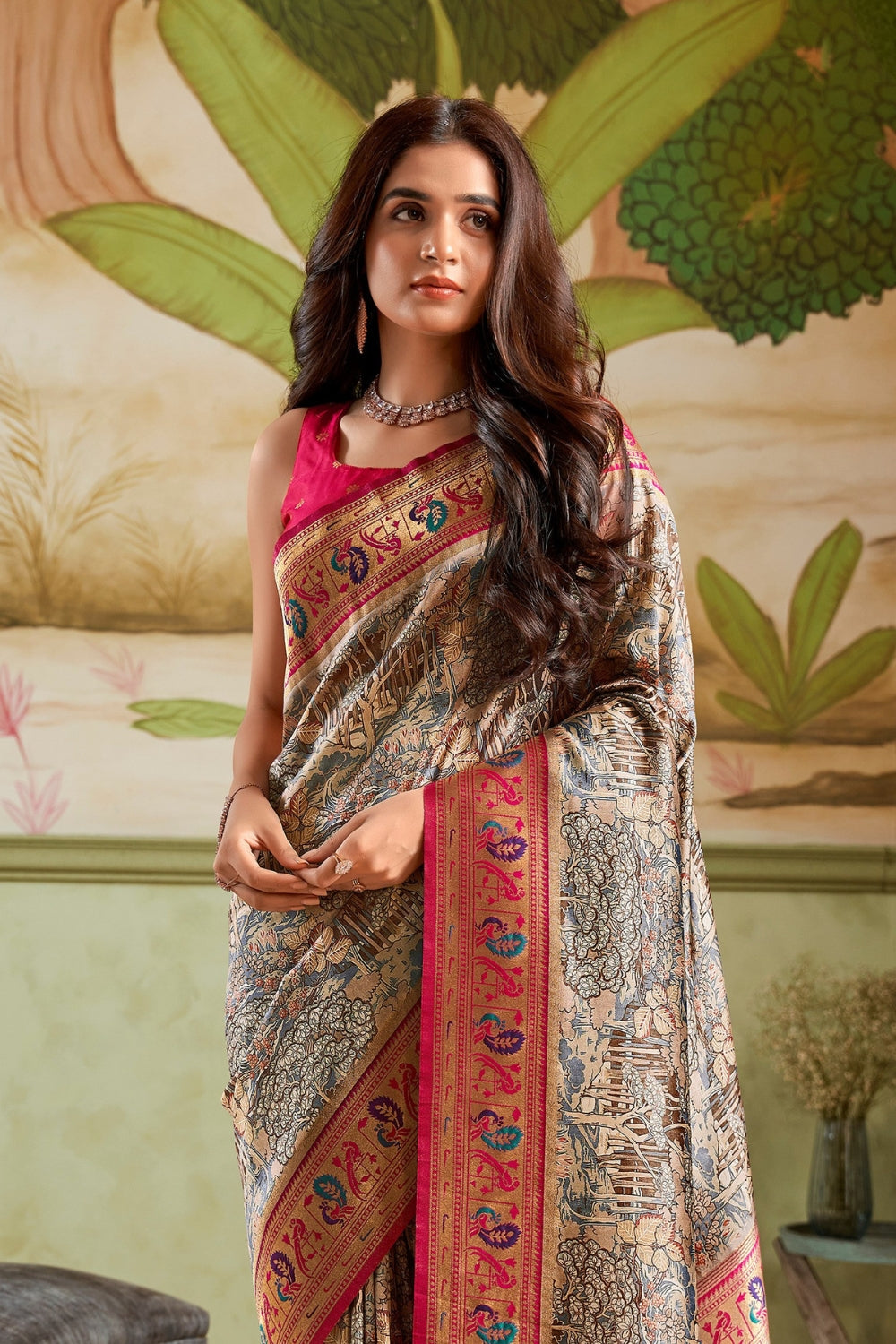 Multicolour Paithani Silk Saree