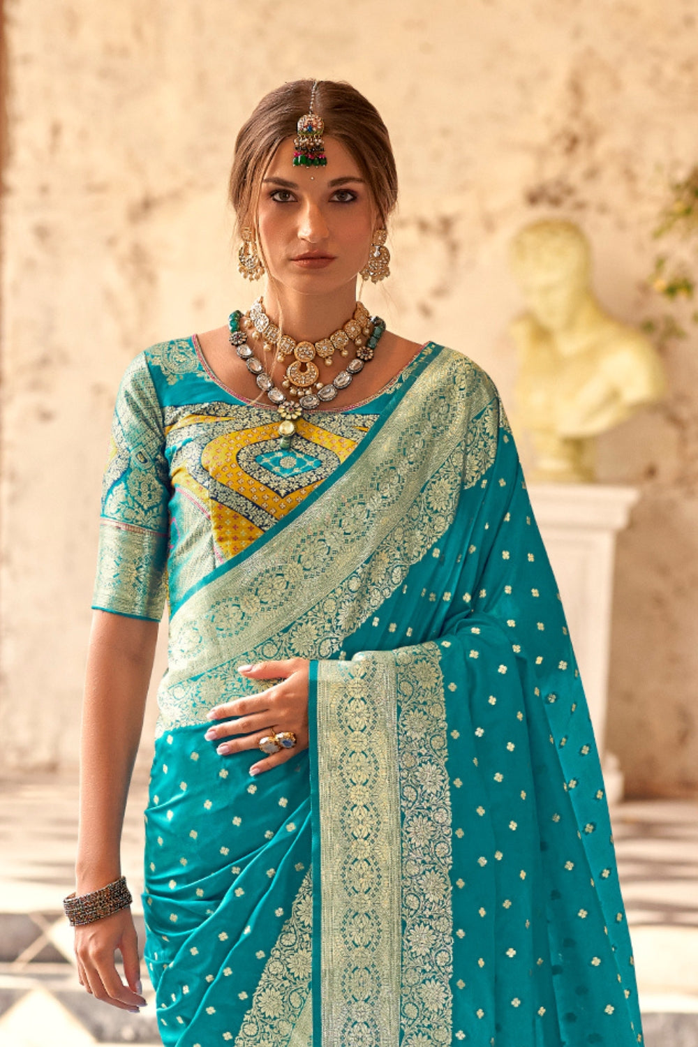 Sky Blue Soft Silk With Beautiful Border Weaving Saree