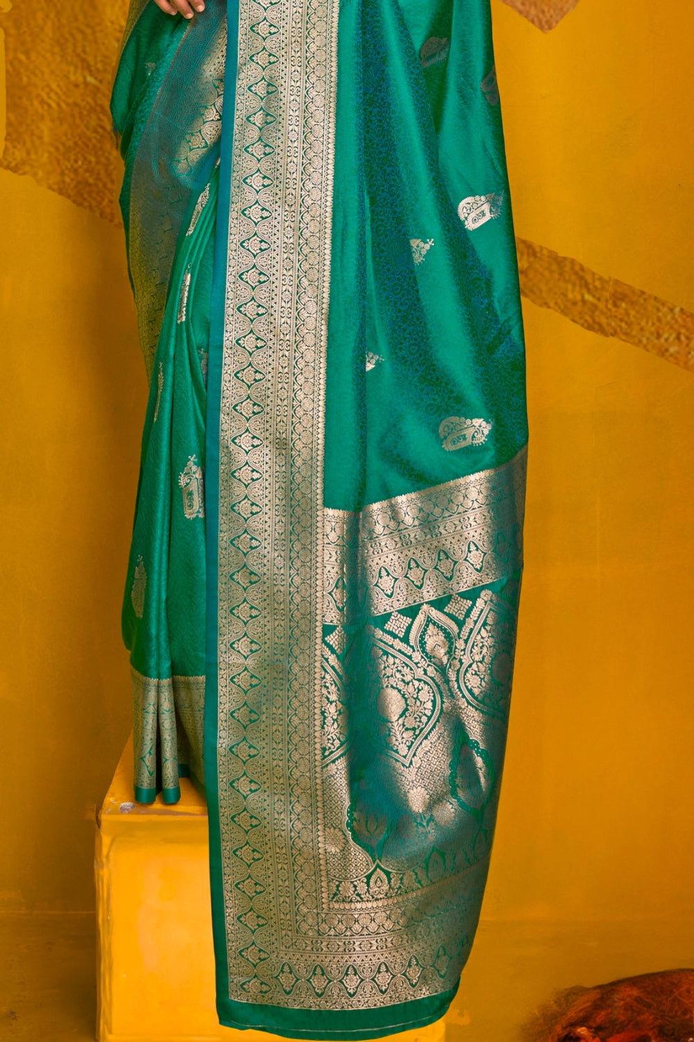 Blue Handloom Weaving Silk Saree