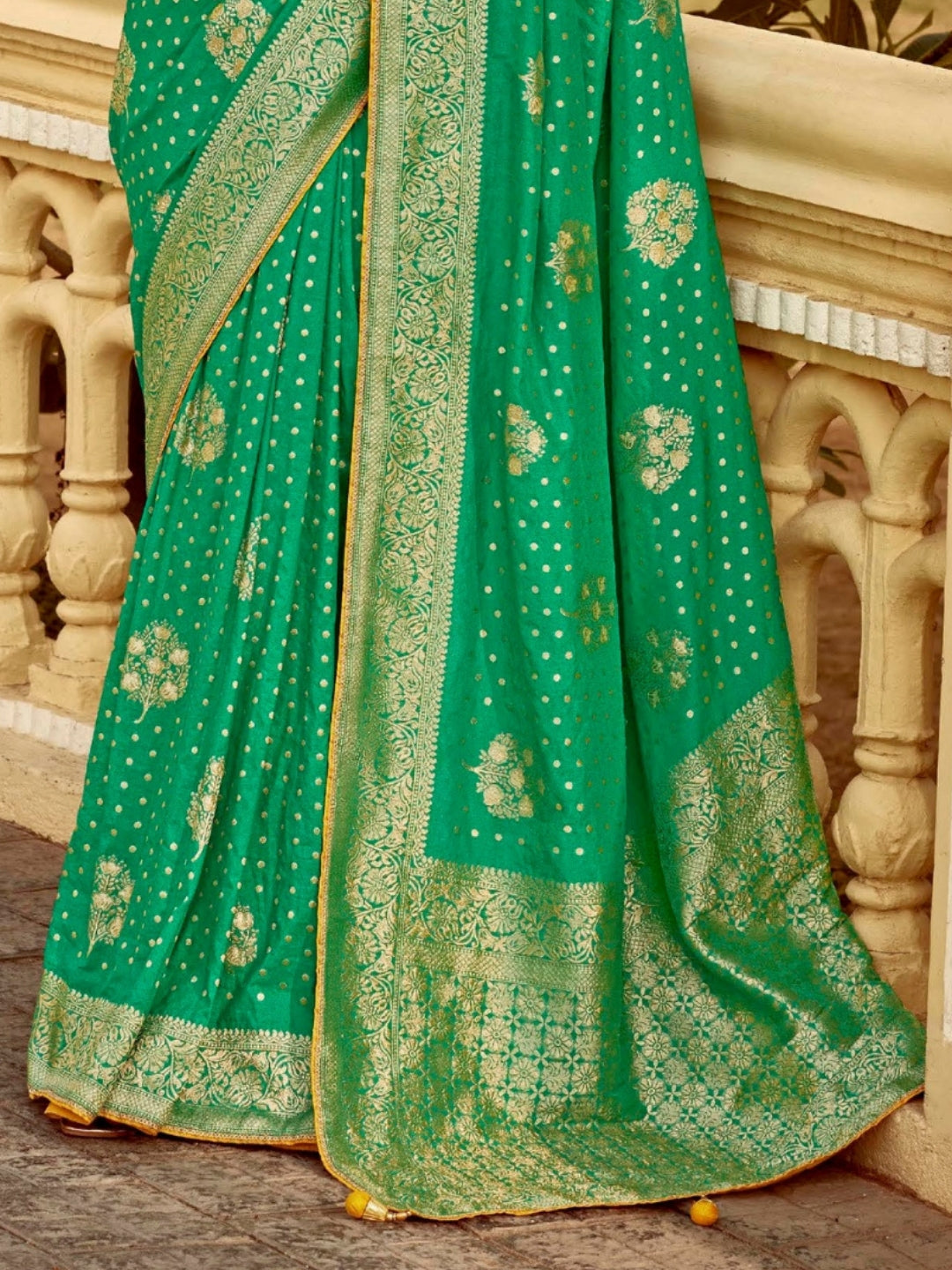 Spring Green Khaddi Banarasi Saree