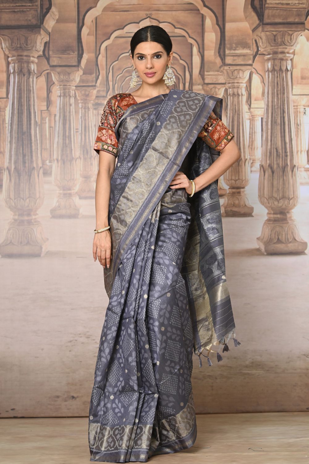 Buy Green Kanjeevaram Silk Blend Saree Nitaraa