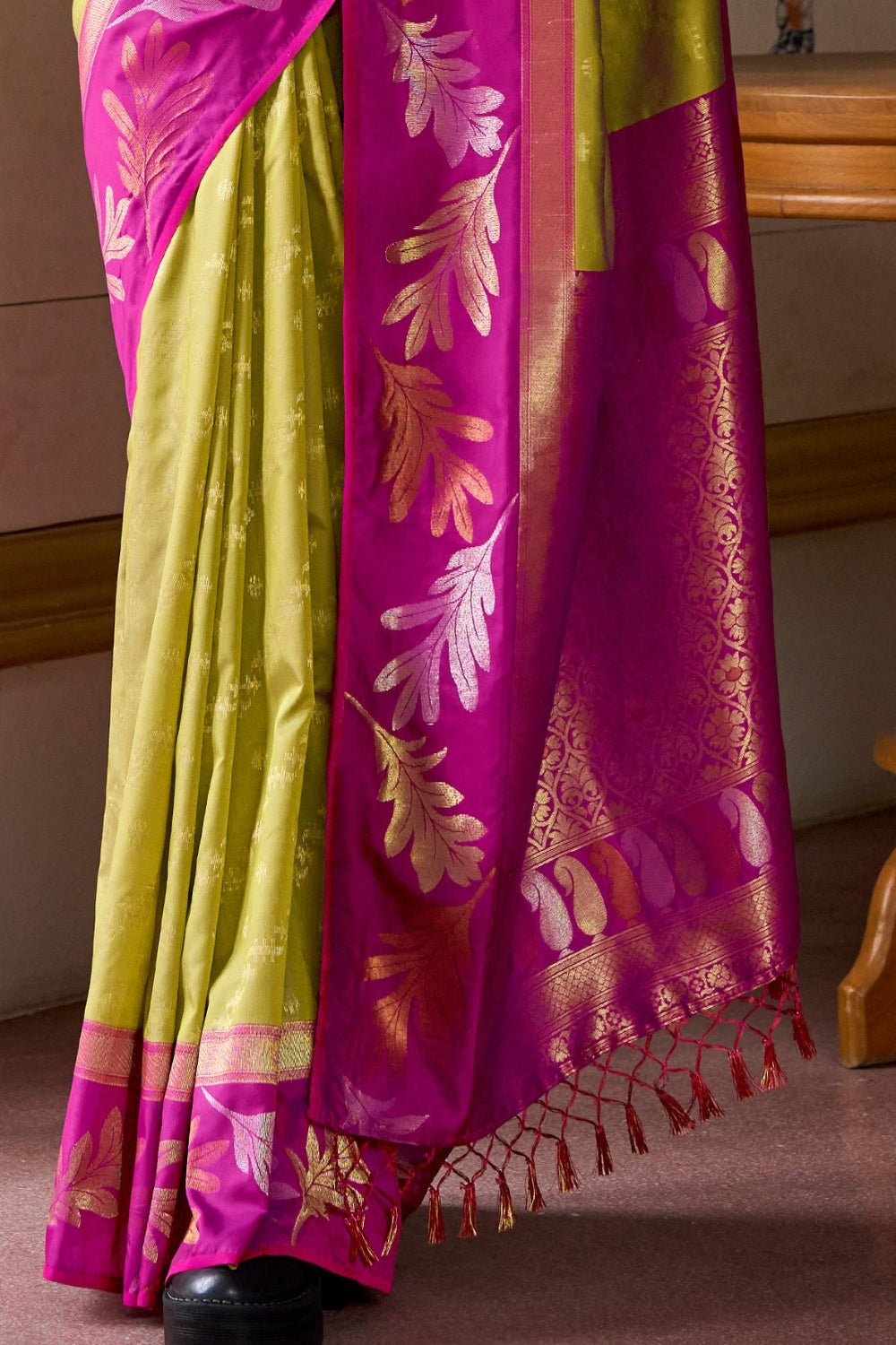 Mehendi Green Banarasi Saree