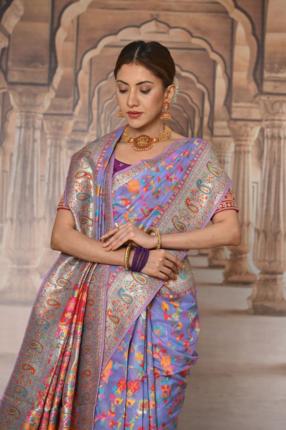 Buy Baby Pink Paithani Silk  Saree Nitaraa