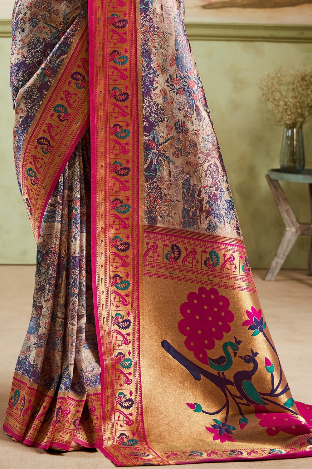 Multicolour Paithani Silk Saree