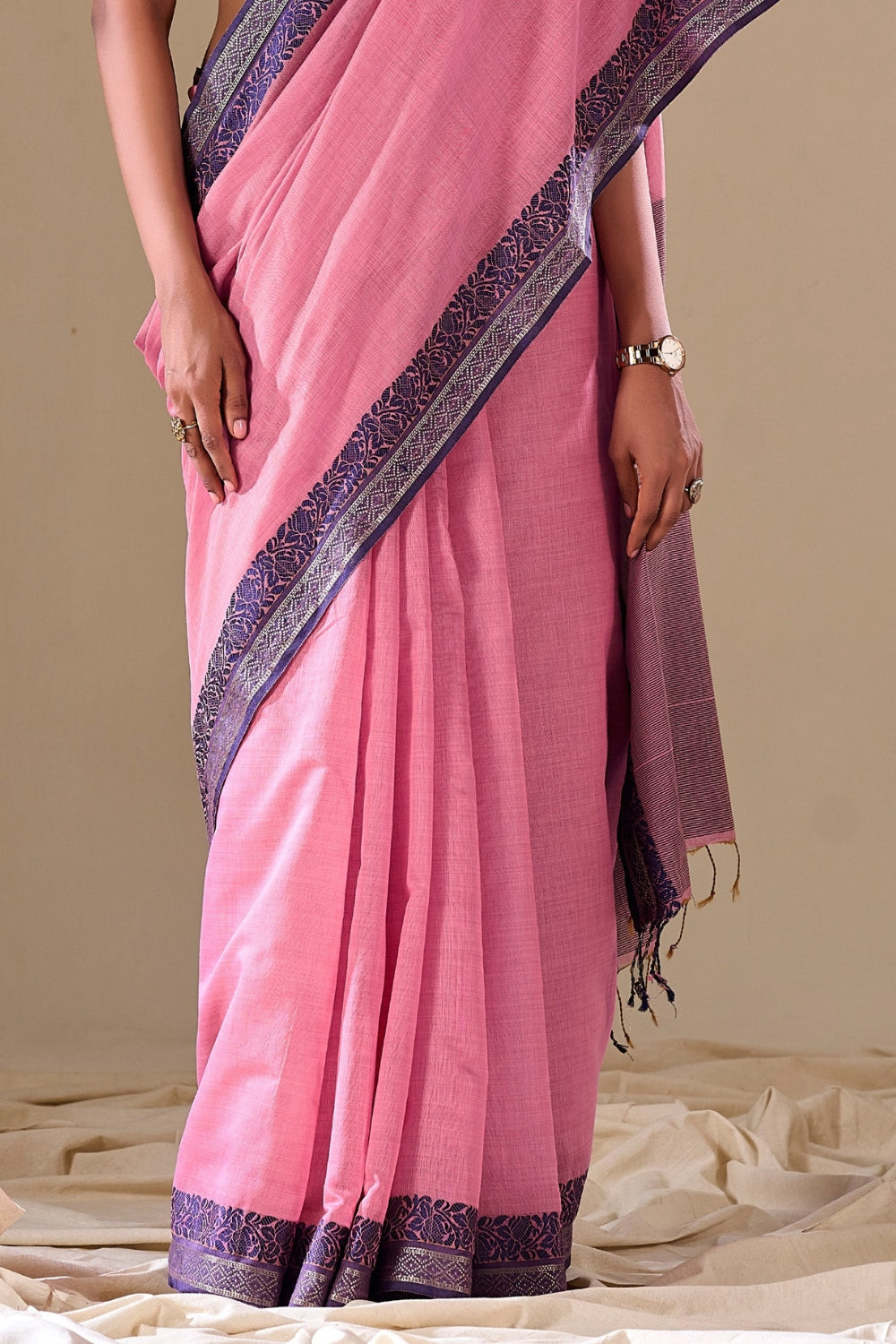 Light Pink Cotton Saree