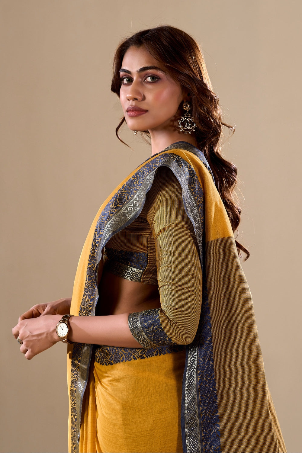 Light Yellow Cotton Saree