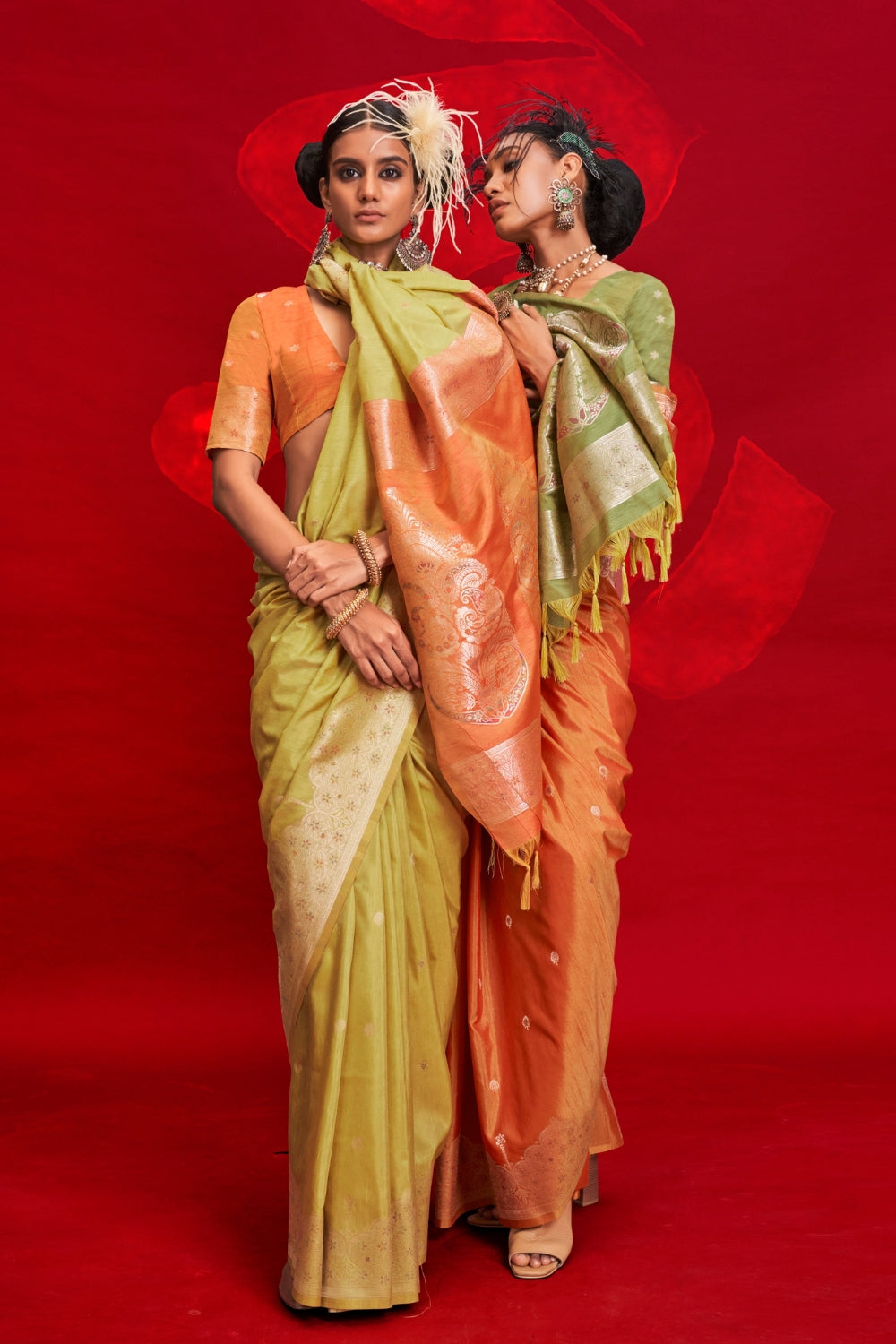 YELLOW TUSSAR BANARASI SILK SAREE