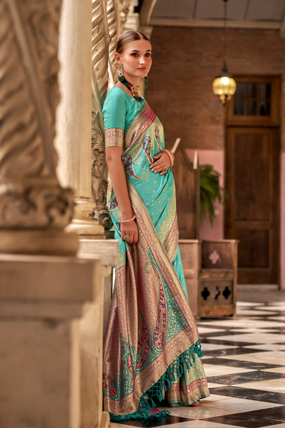 Blue Soft Banarasi Silk Saree