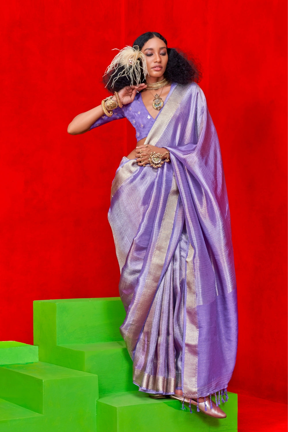 LIGHT PURPLE PURE VISCOSE SAREE