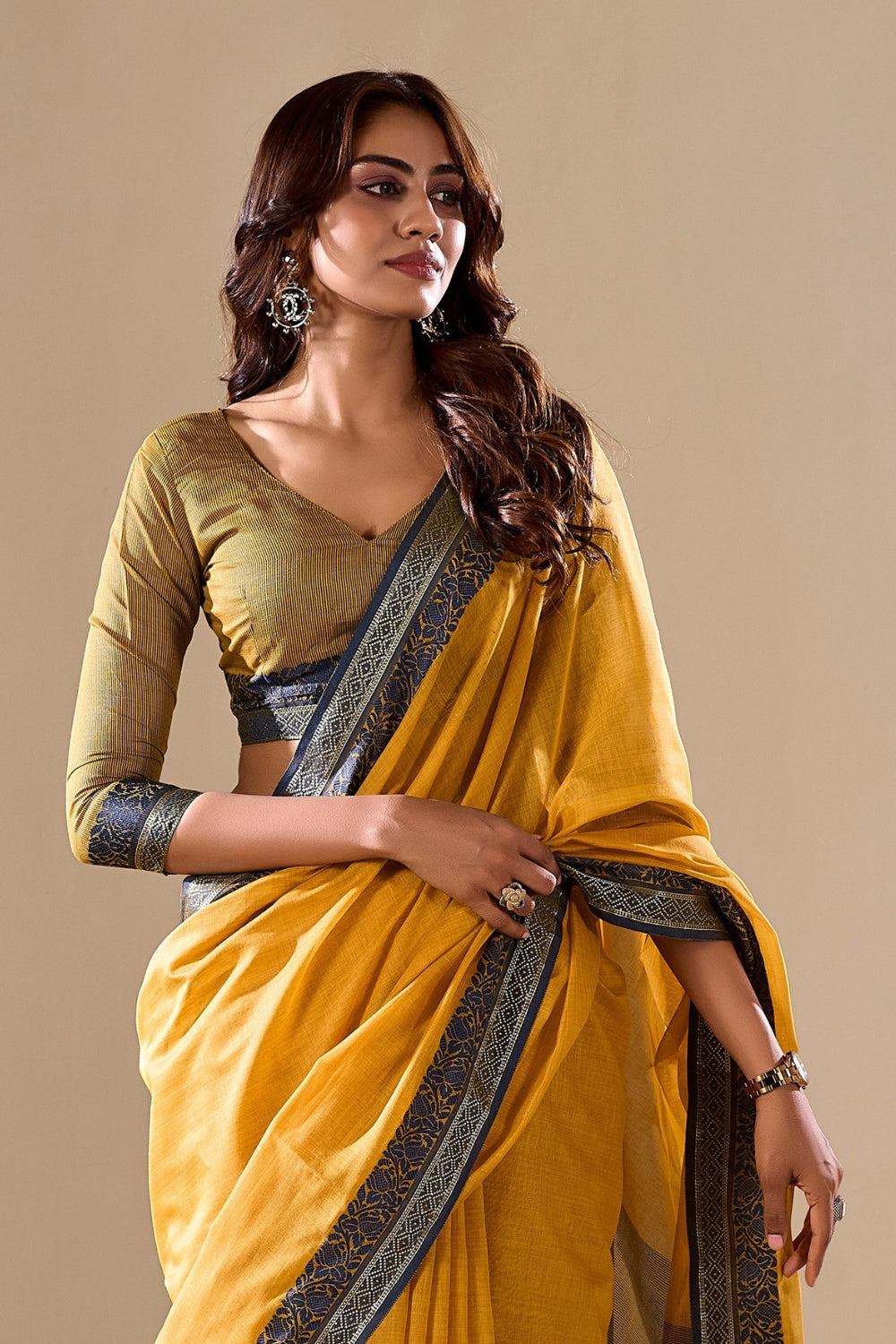 Light Yellow Cotton Saree