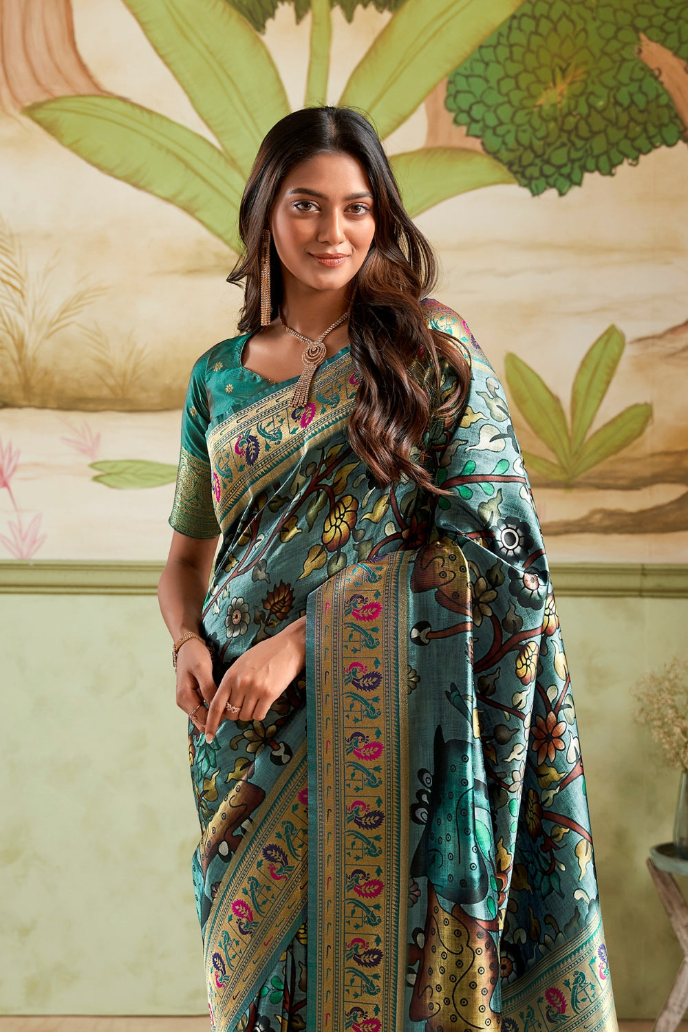 Multicolour Paithani Silk Saree